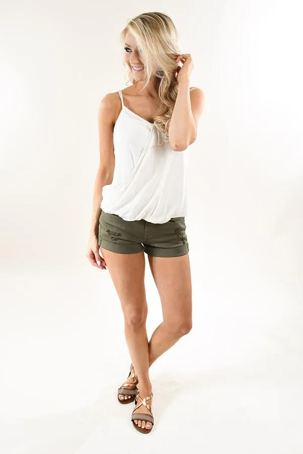 Cream Crossover Tank Top