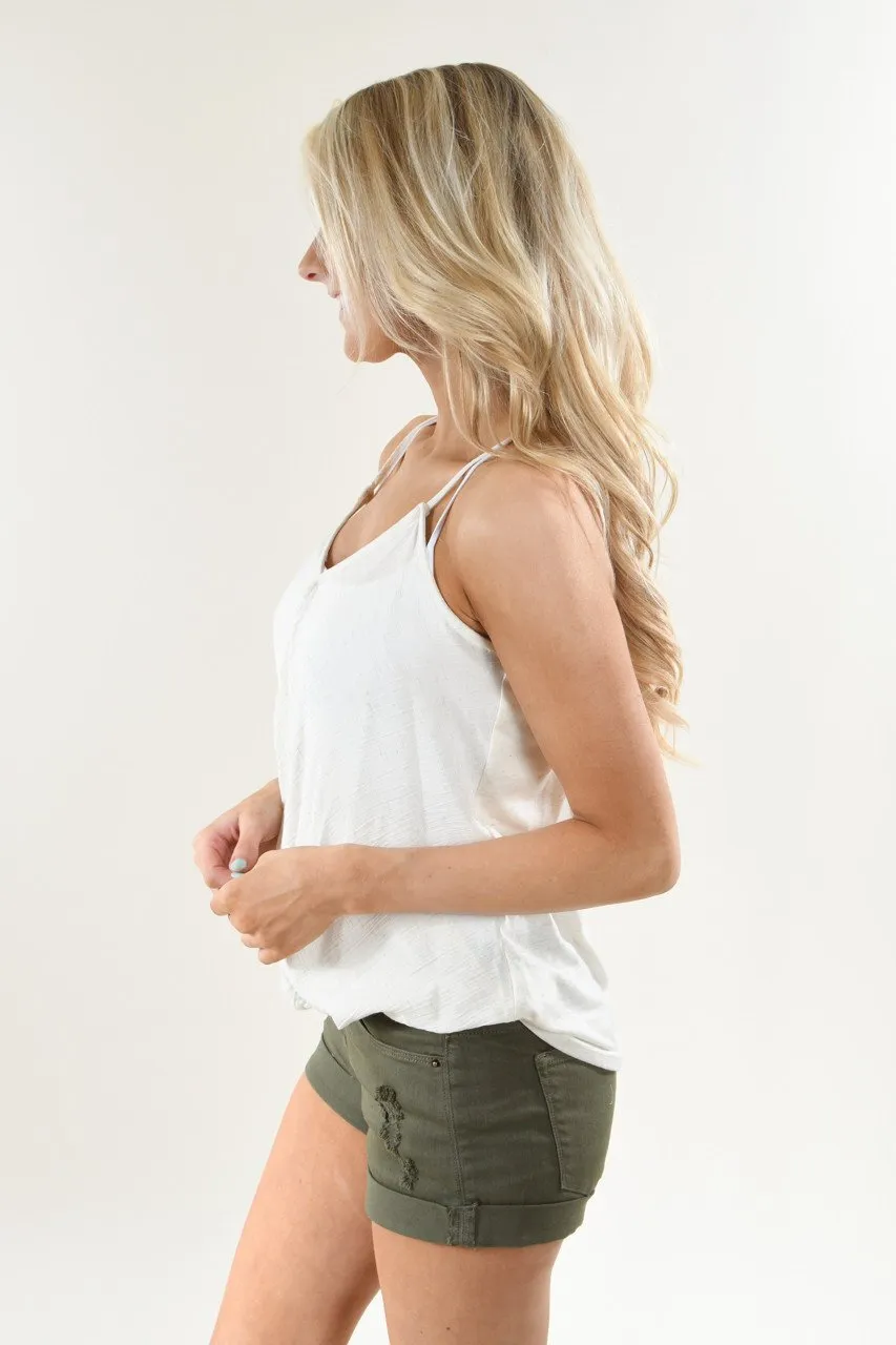 Cream Crossover Tank Top