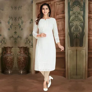 Cream Laxmipati's Vanilla Cream Straight Cut Kurti
