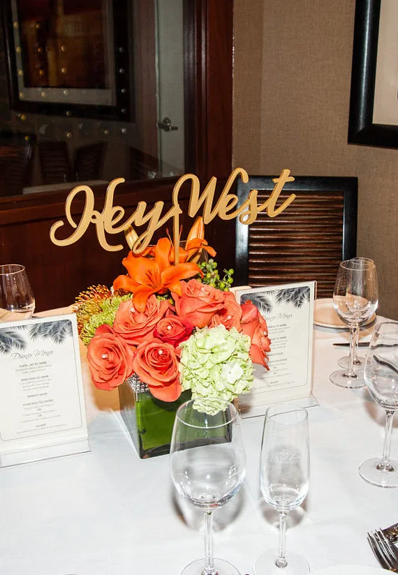 Custom Table Number Words