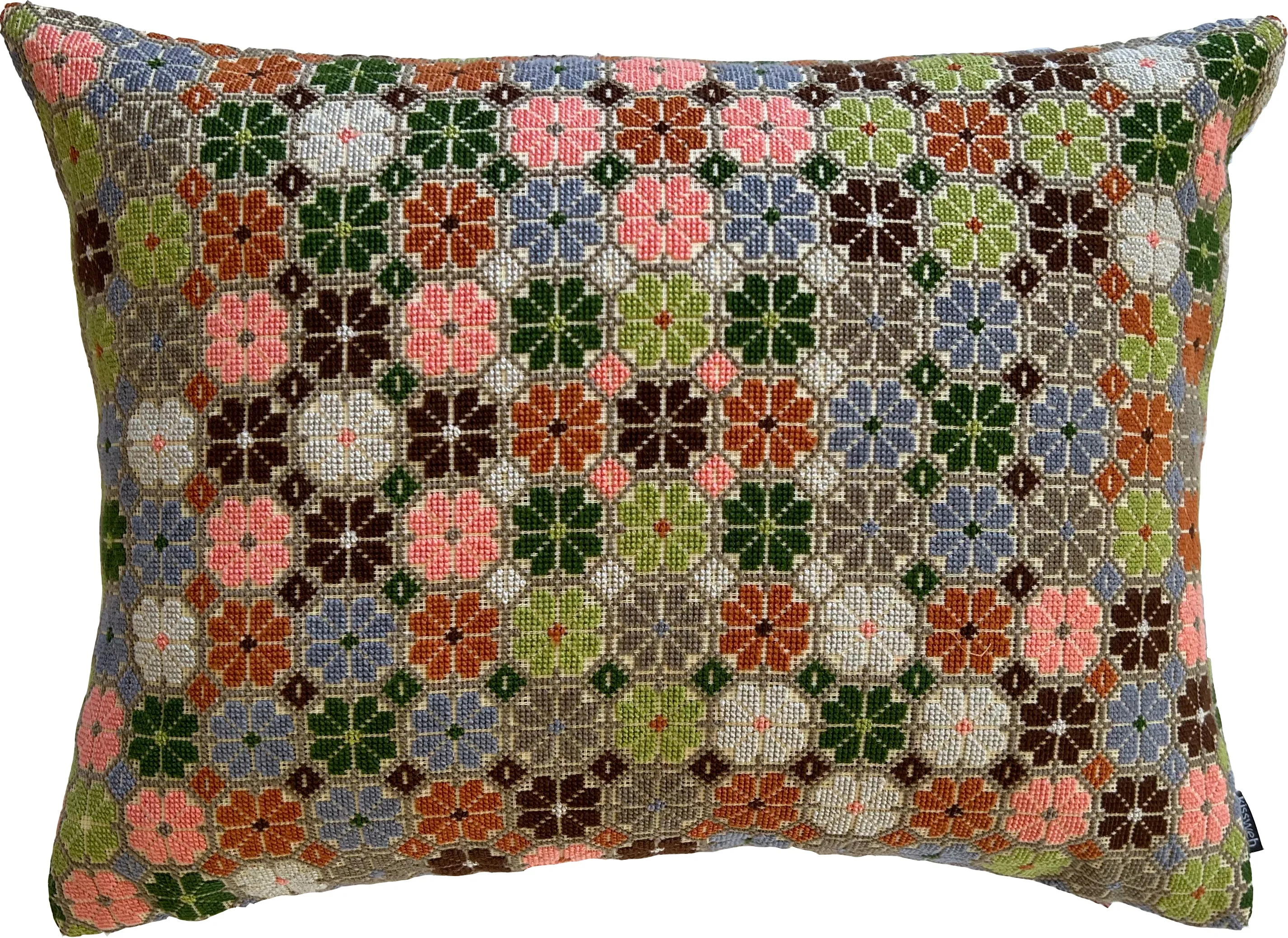 Damask Rose - Olive & Coral