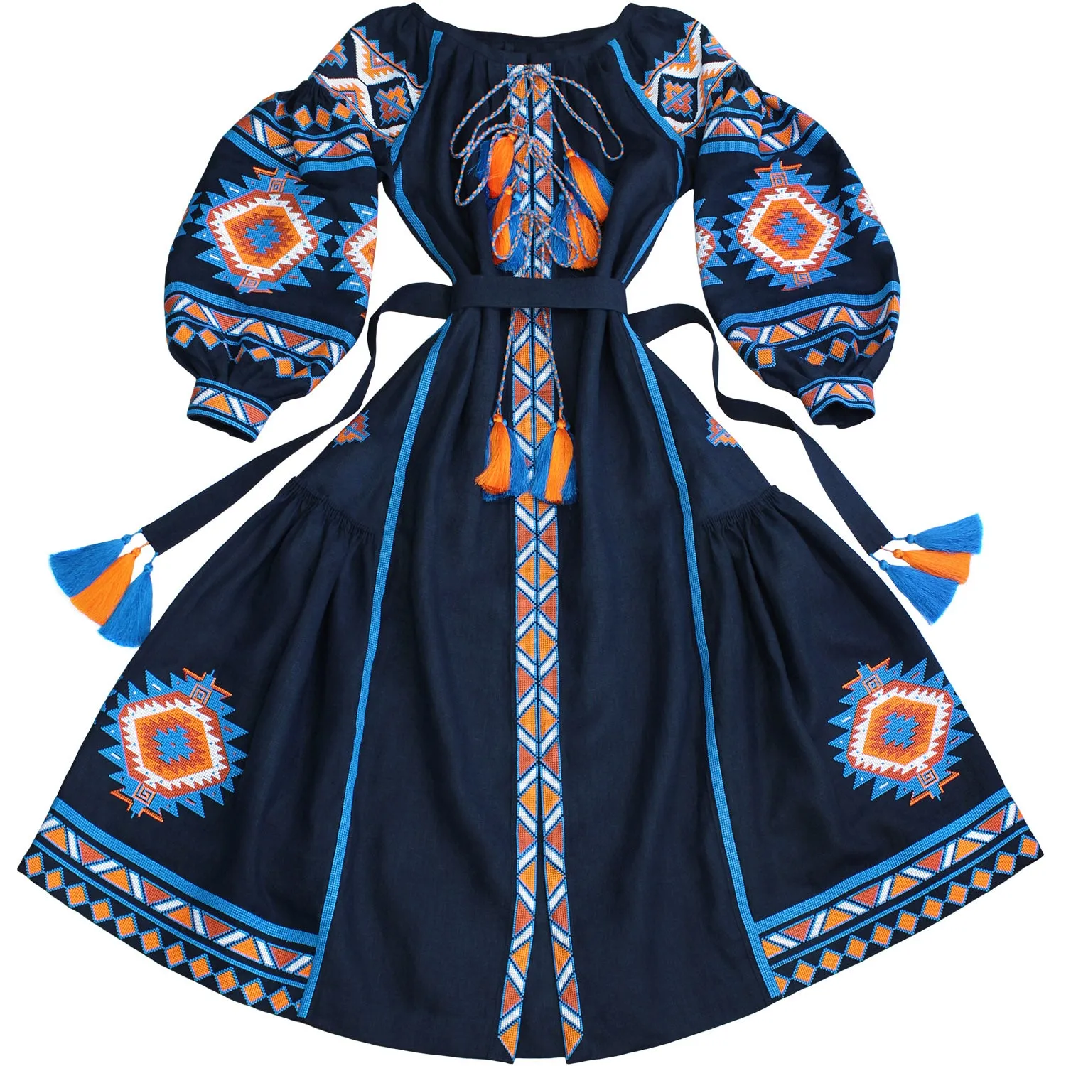 Dark blue Kaftan in Bohemian style