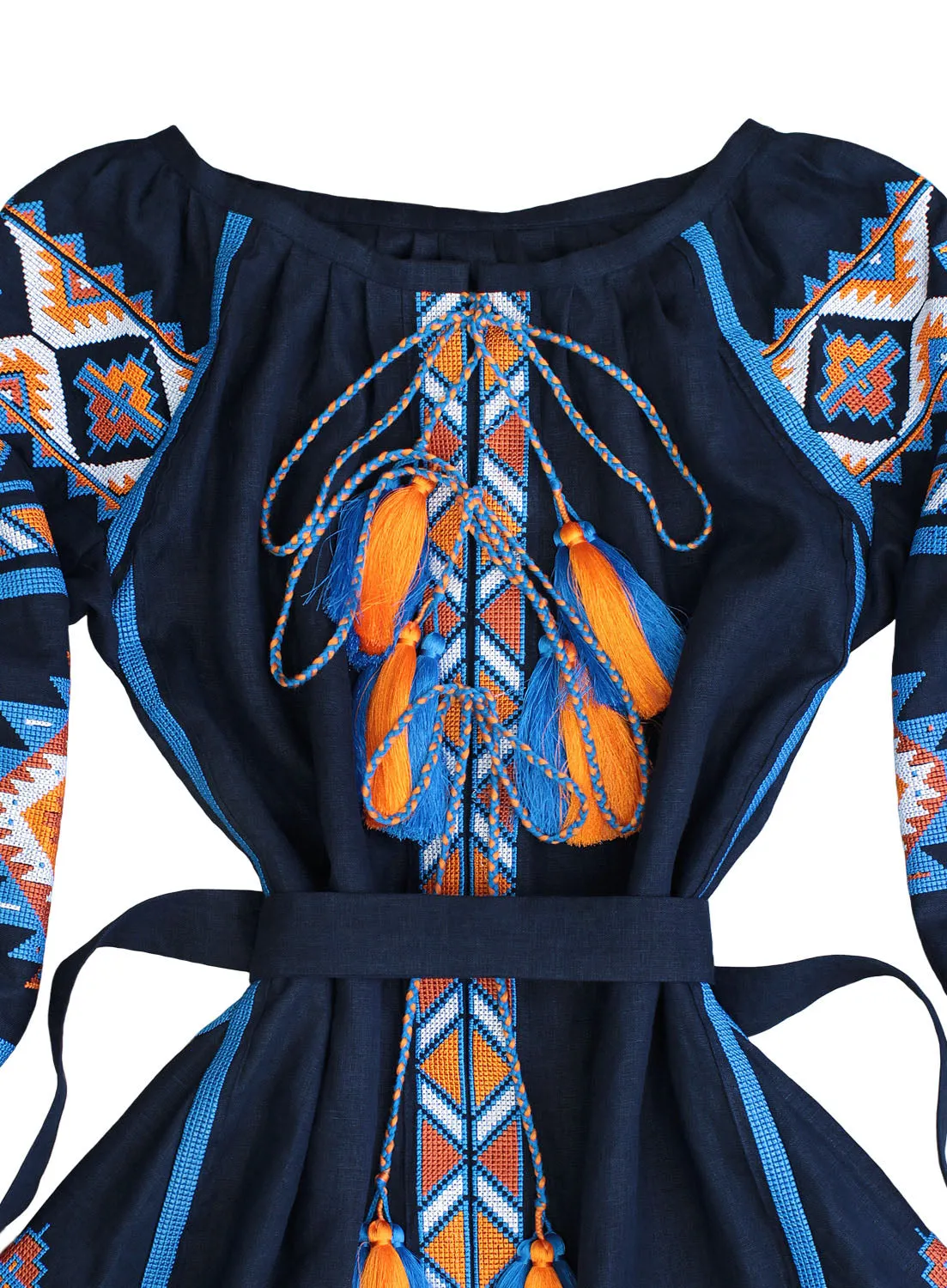 Dark blue Kaftan in Bohemian style
