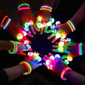 Dark Party Supplies 38 Flashing Glow Rings 100 Glow Sticks