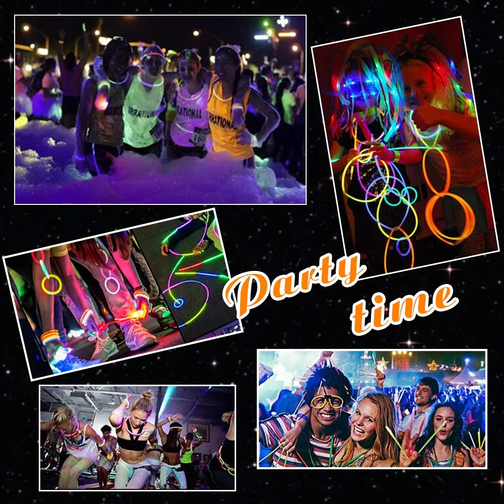 Dark Party Supplies 38 Flashing Glow Rings 100 Glow Sticks