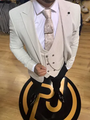 Detroit - Light Beige 3 Piece Suit