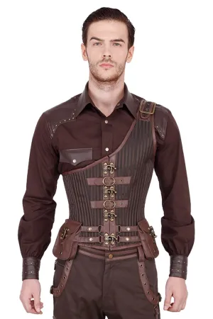 Dettmar Steampunk Men's Midchest Corset