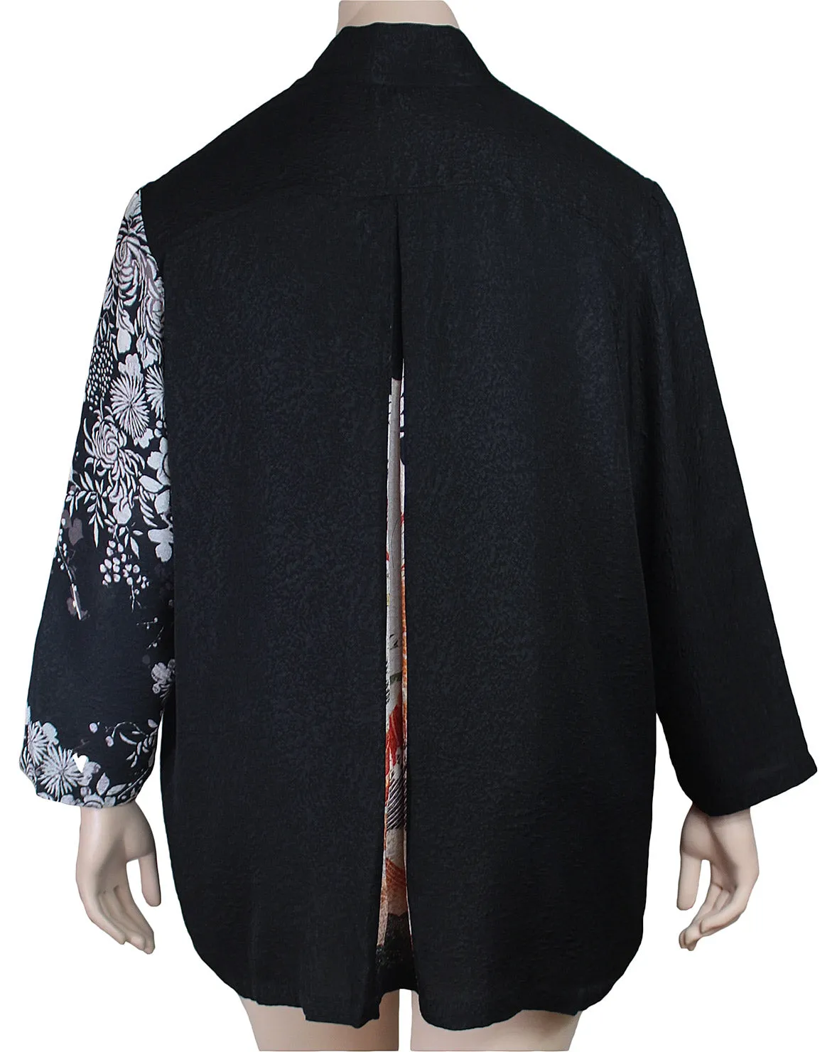 Dressori Silk Mandarin Collar Swing Blouse
