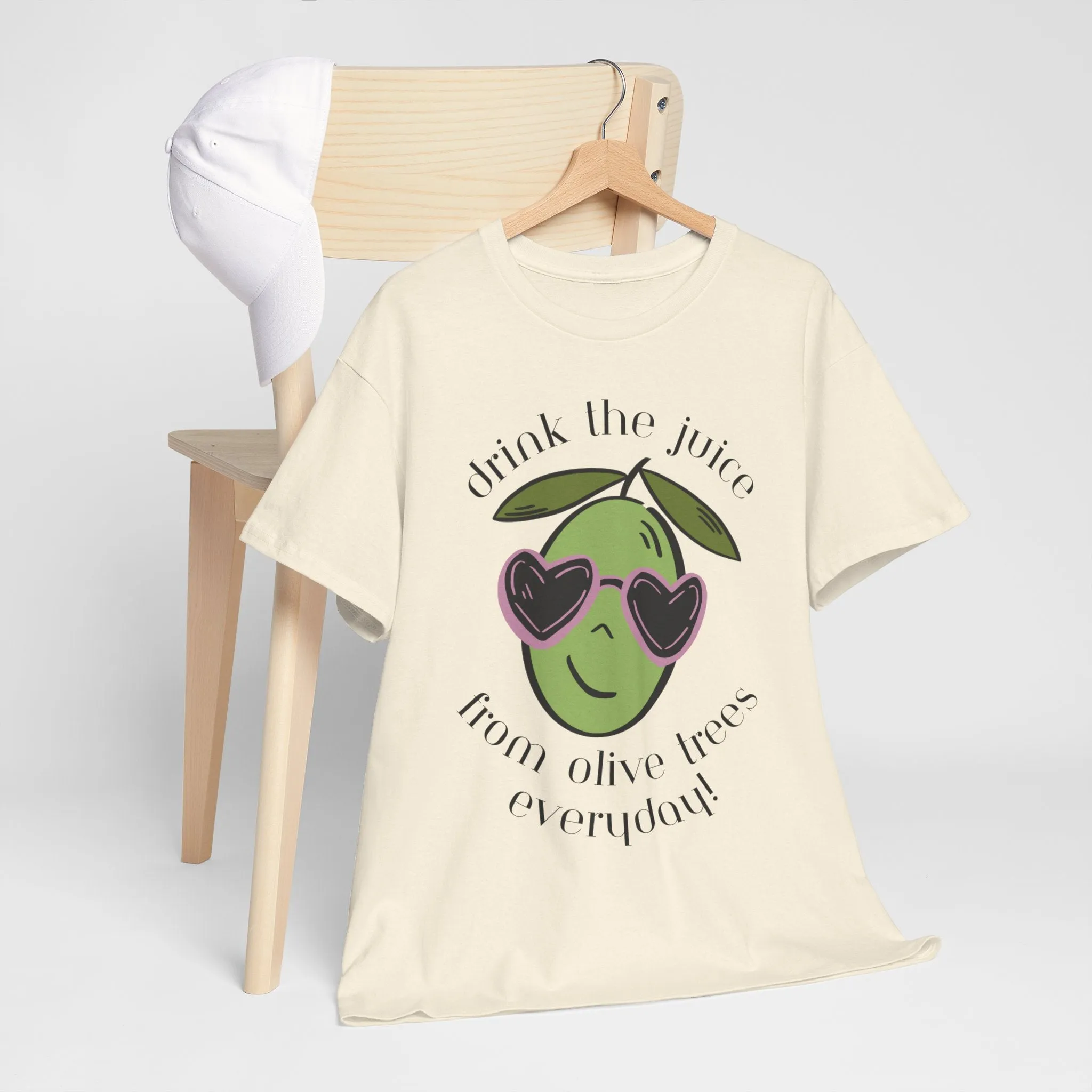 Drink skincare / olive trees / olive cartoon / Unisex Heavy Cotton Tee