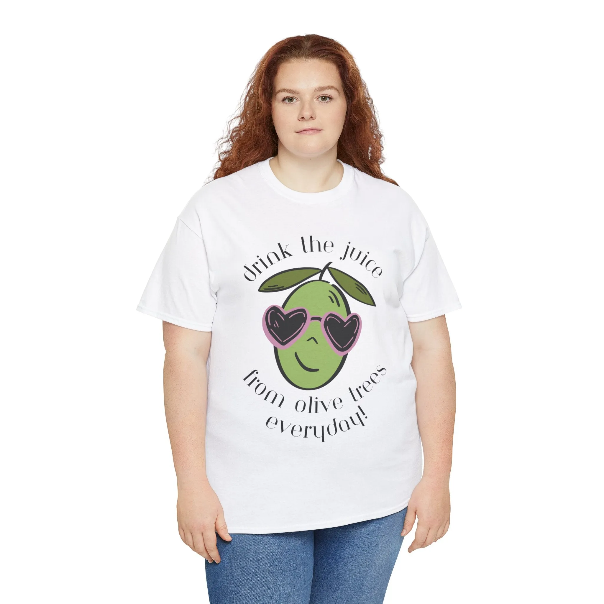 Drink skincare / olive trees / olive cartoon / Unisex Heavy Cotton Tee