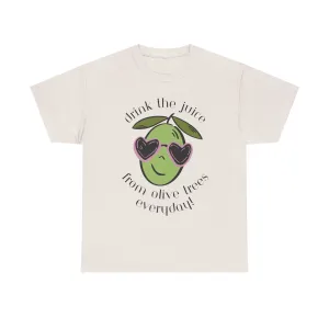 Drink skincare / olive trees / olive cartoon / Unisex Heavy Cotton Tee