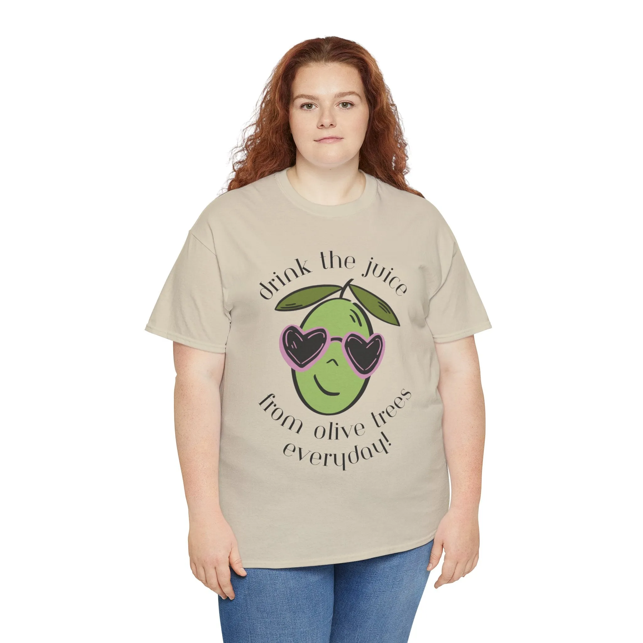 Drink skincare / olive trees / olive cartoon / Unisex Heavy Cotton Tee