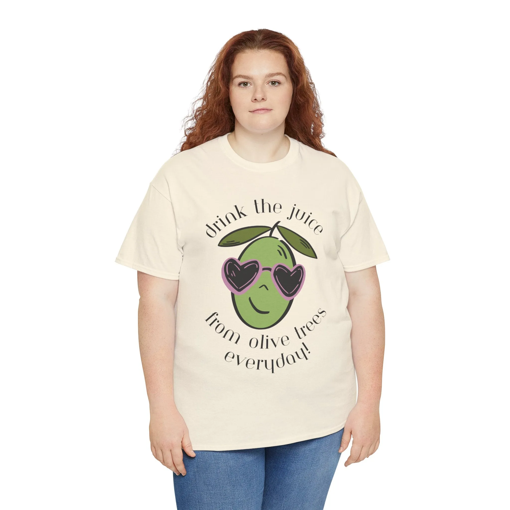 Drink skincare / olive trees / olive cartoon / Unisex Heavy Cotton Tee