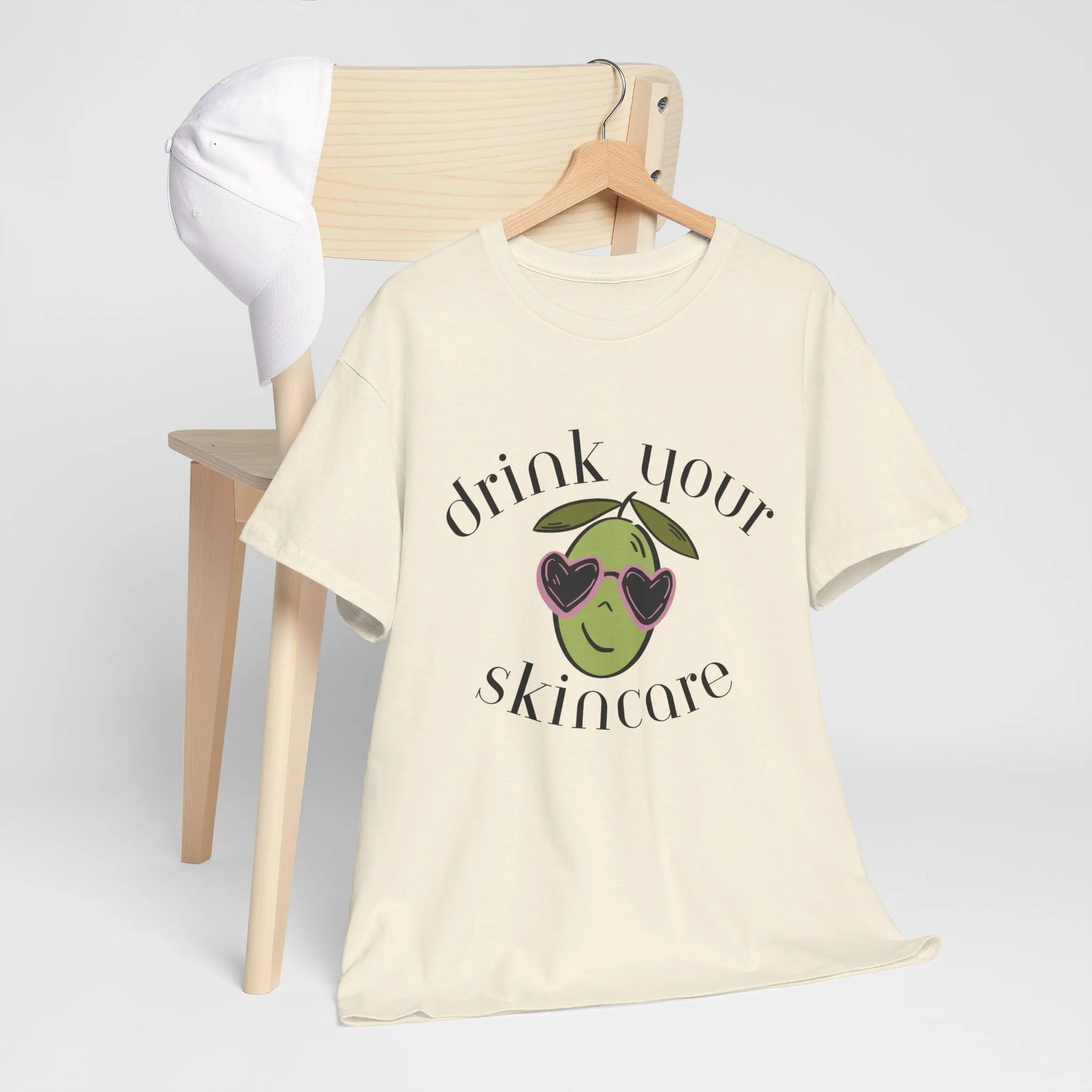 Drink your skincare / olive trees / olive sunglasses cartoon / Unisex Heavy Cotton Tee
