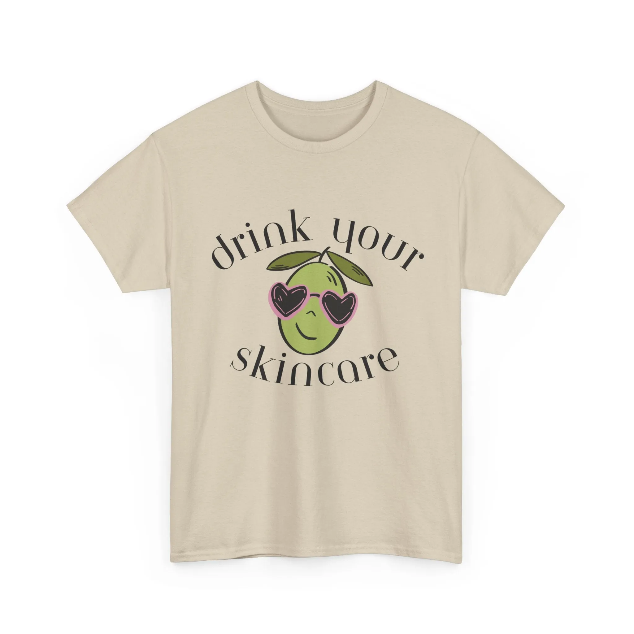 Drink your skincare / olive trees / olive sunglasses cartoon / Unisex Heavy Cotton Tee