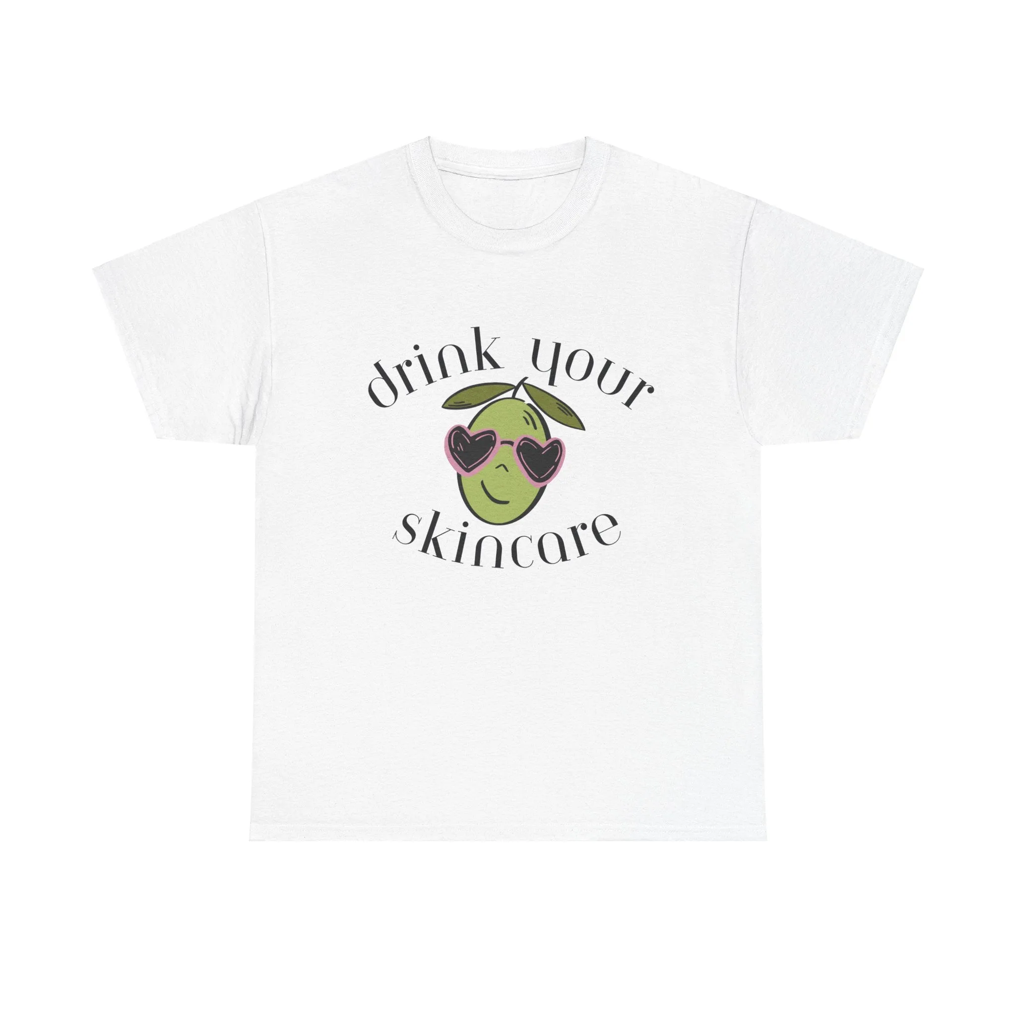 Drink your skincare / olive trees / olive sunglasses cartoon / Unisex Heavy Cotton Tee