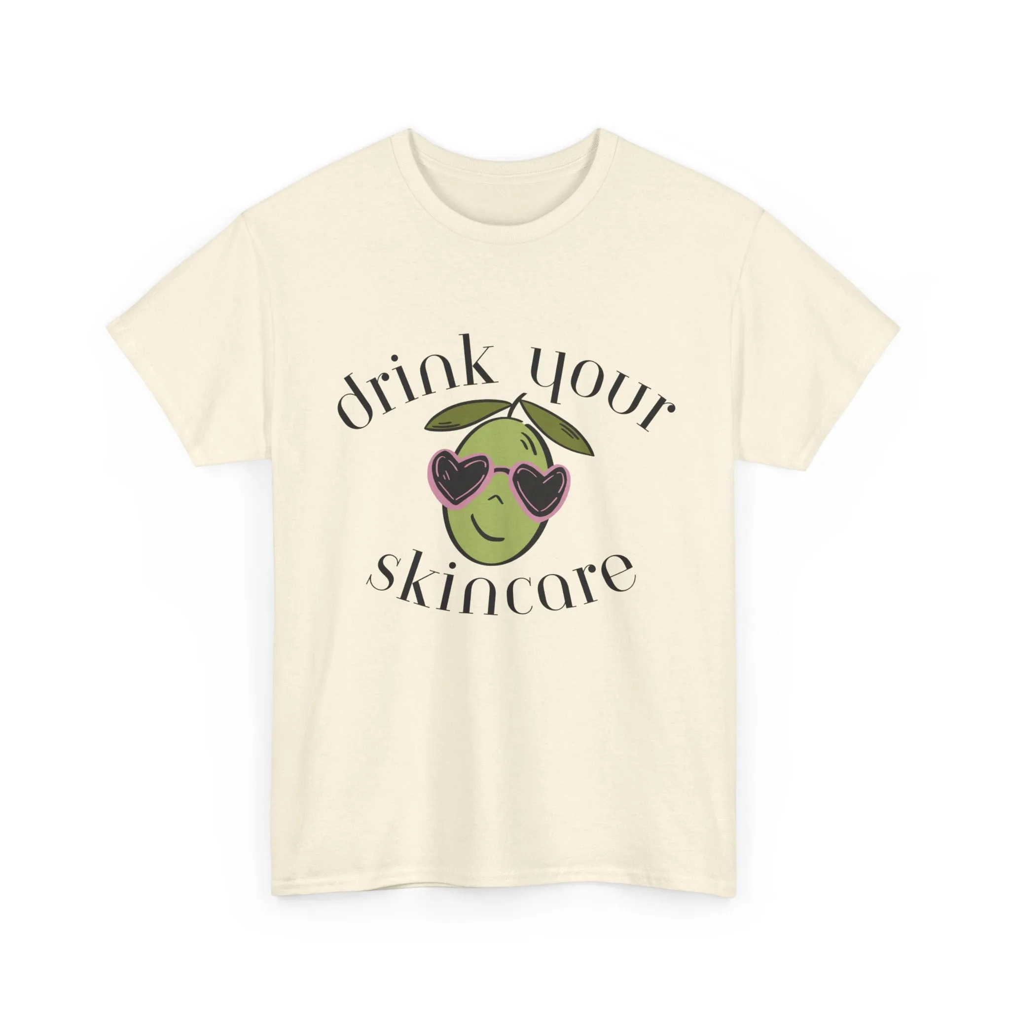Drink your skincare / olive trees / olive sunglasses cartoon / Unisex Heavy Cotton Tee