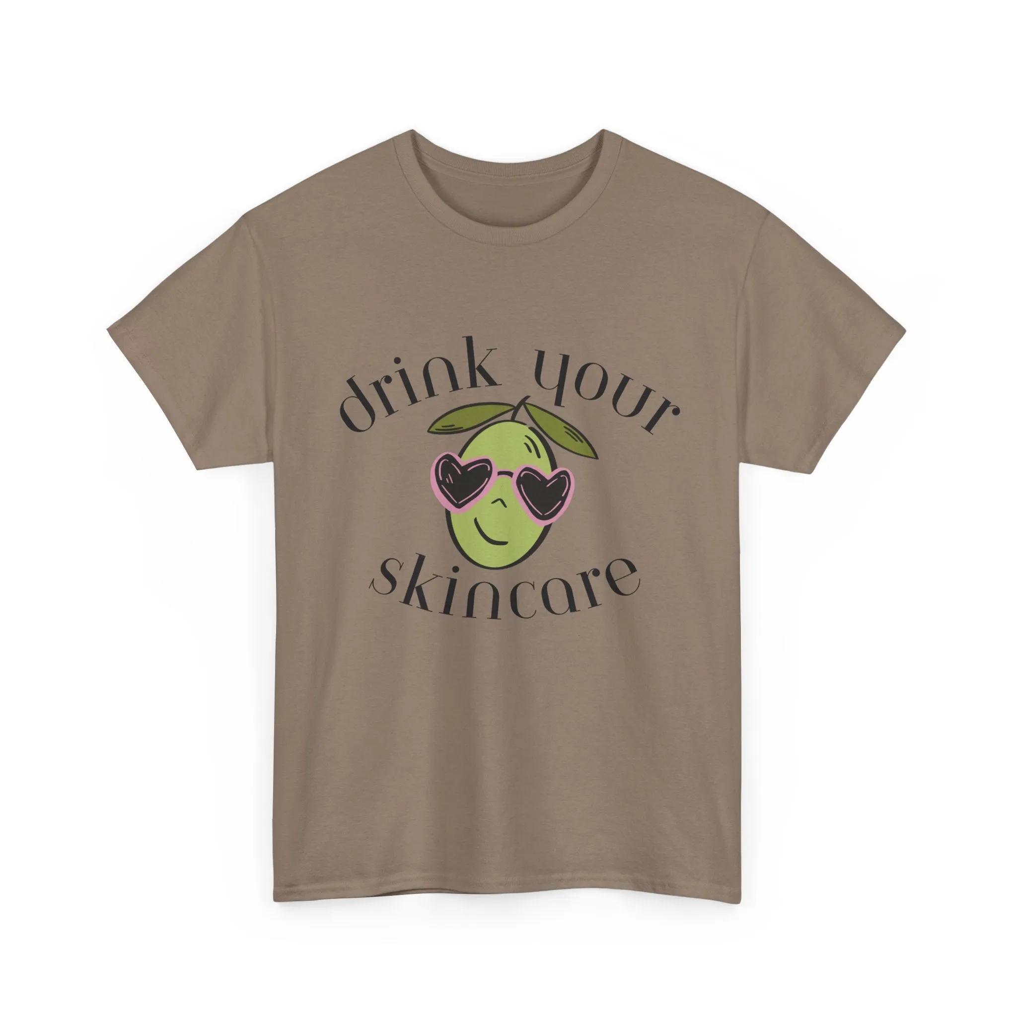 Drink your skincare / olive trees / olive sunglasses cartoon / Unisex Heavy Cotton Tee
