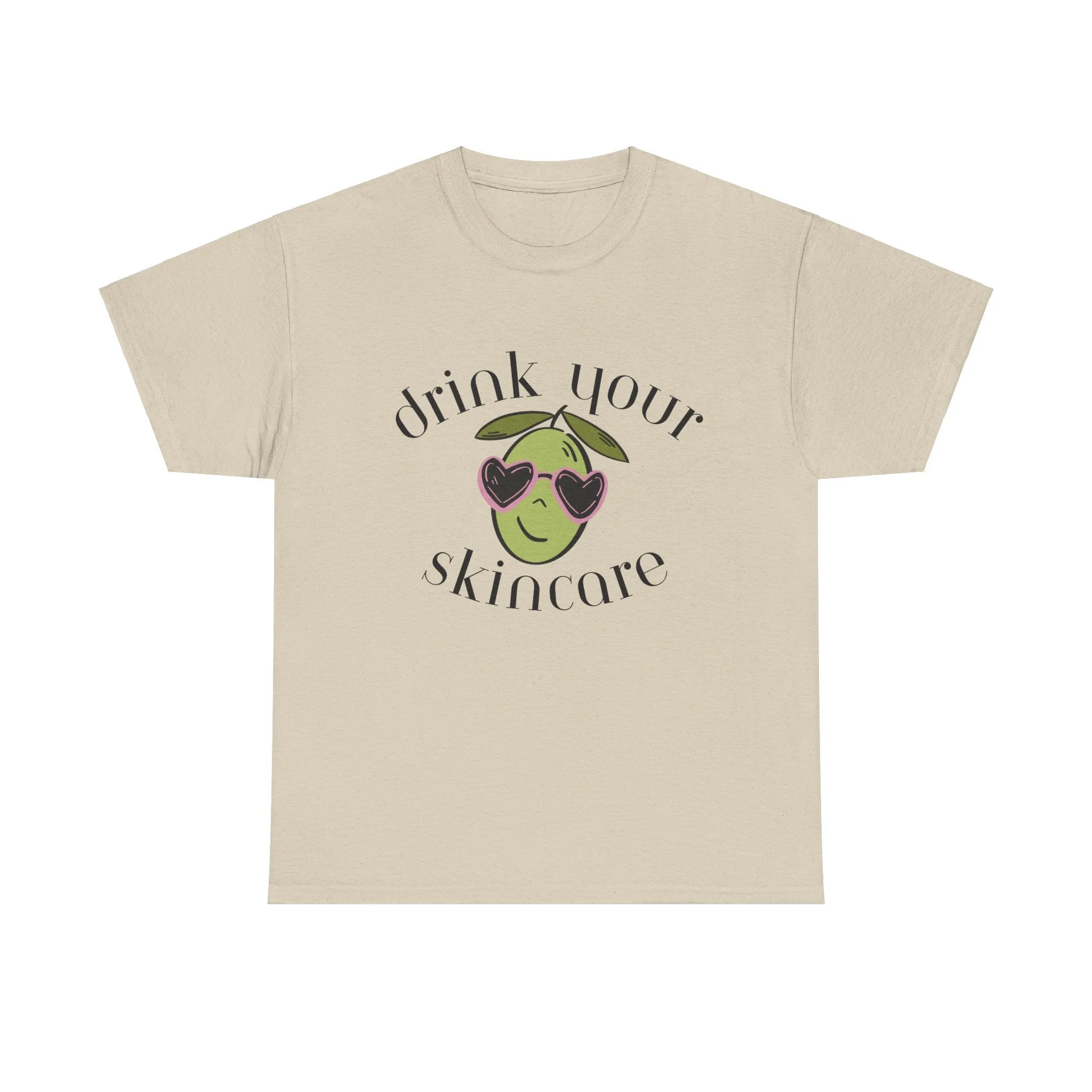Drink your skincare / olive trees / olive sunglasses cartoon / Unisex Heavy Cotton Tee