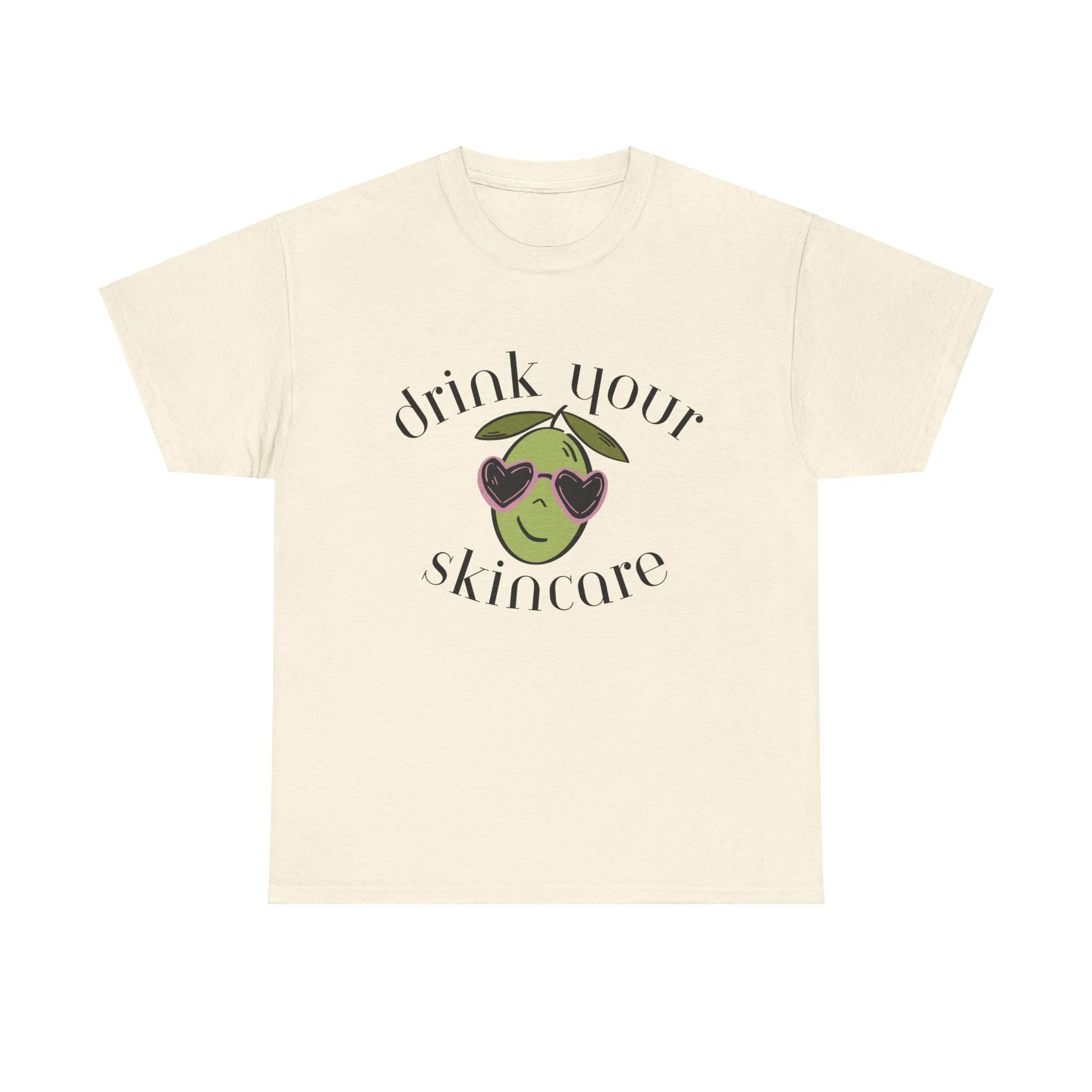 Drink your skincare / olive trees / olive sunglasses cartoon / Unisex Heavy Cotton Tee