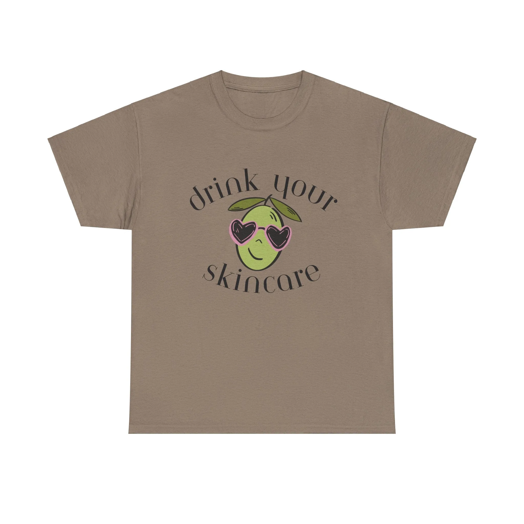 Drink your skincare / olive trees / olive sunglasses cartoon / Unisex Heavy Cotton Tee