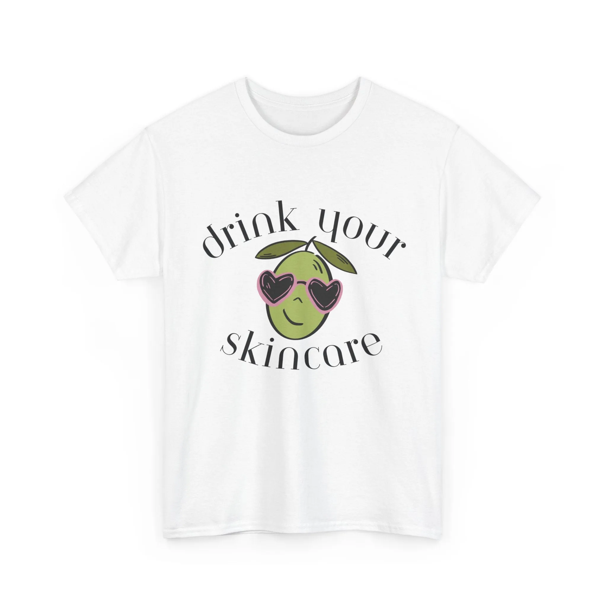Drink your skincare / olive trees / olive sunglasses cartoon / Unisex Heavy Cotton Tee