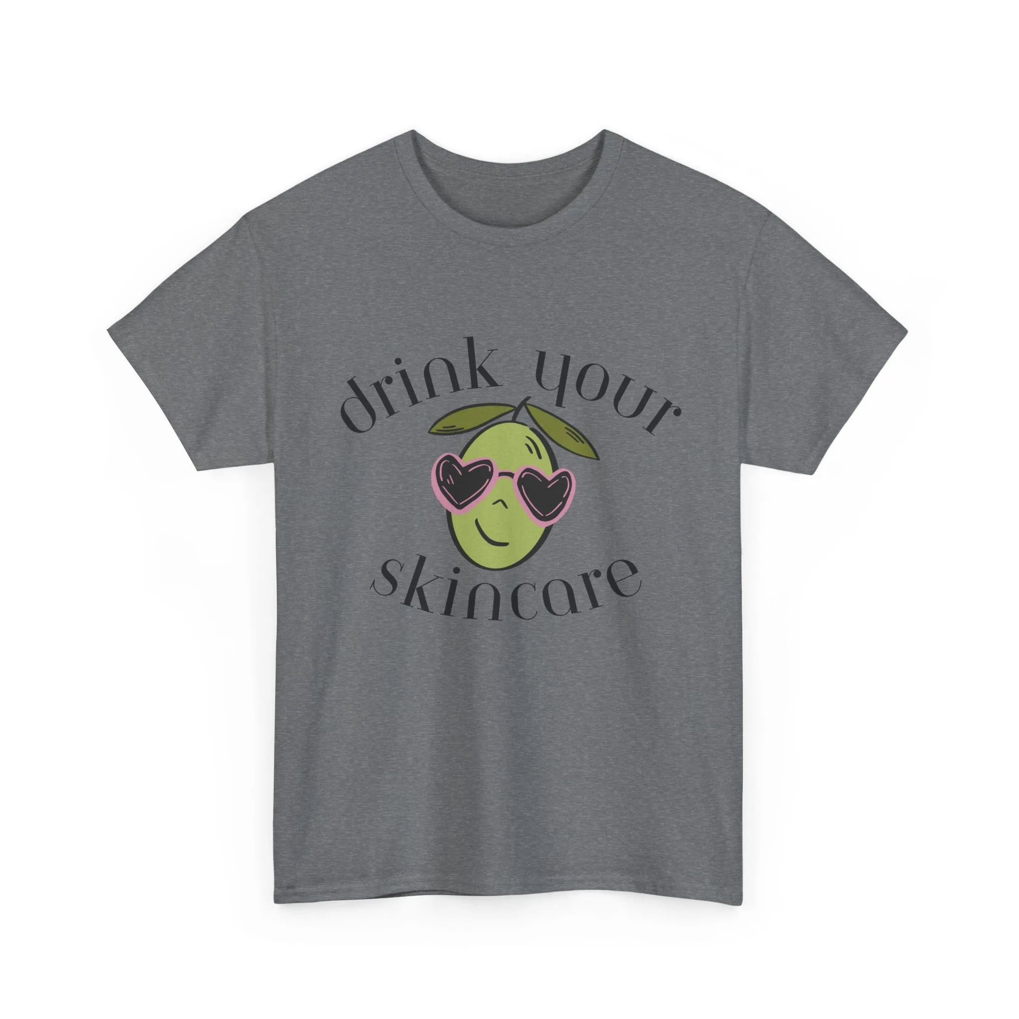 Drink your skincare / olive trees / olive sunglasses cartoon / Unisex Heavy Cotton Tee