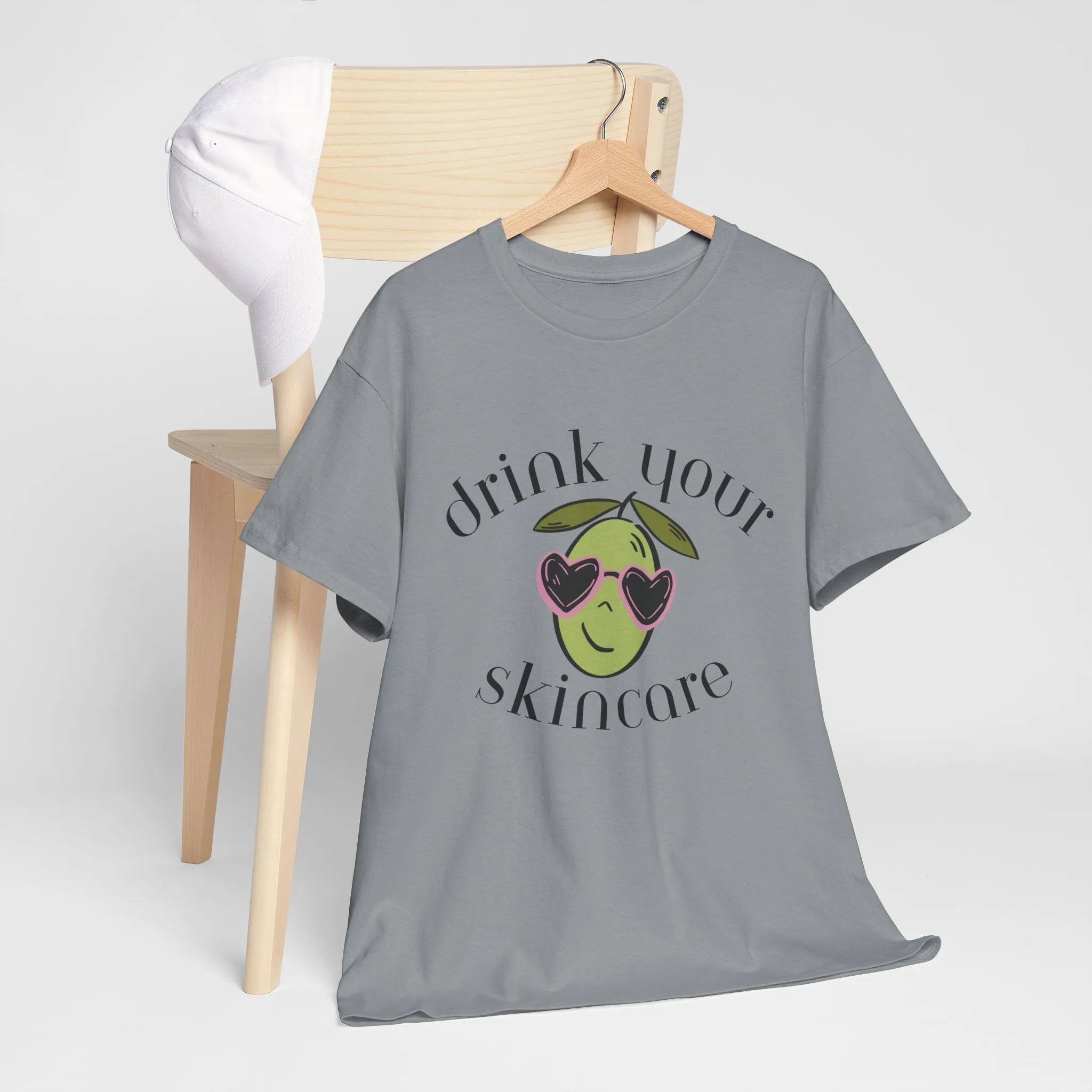 Drink your skincare / olive trees / olive sunglasses cartoon / Unisex Heavy Cotton Tee