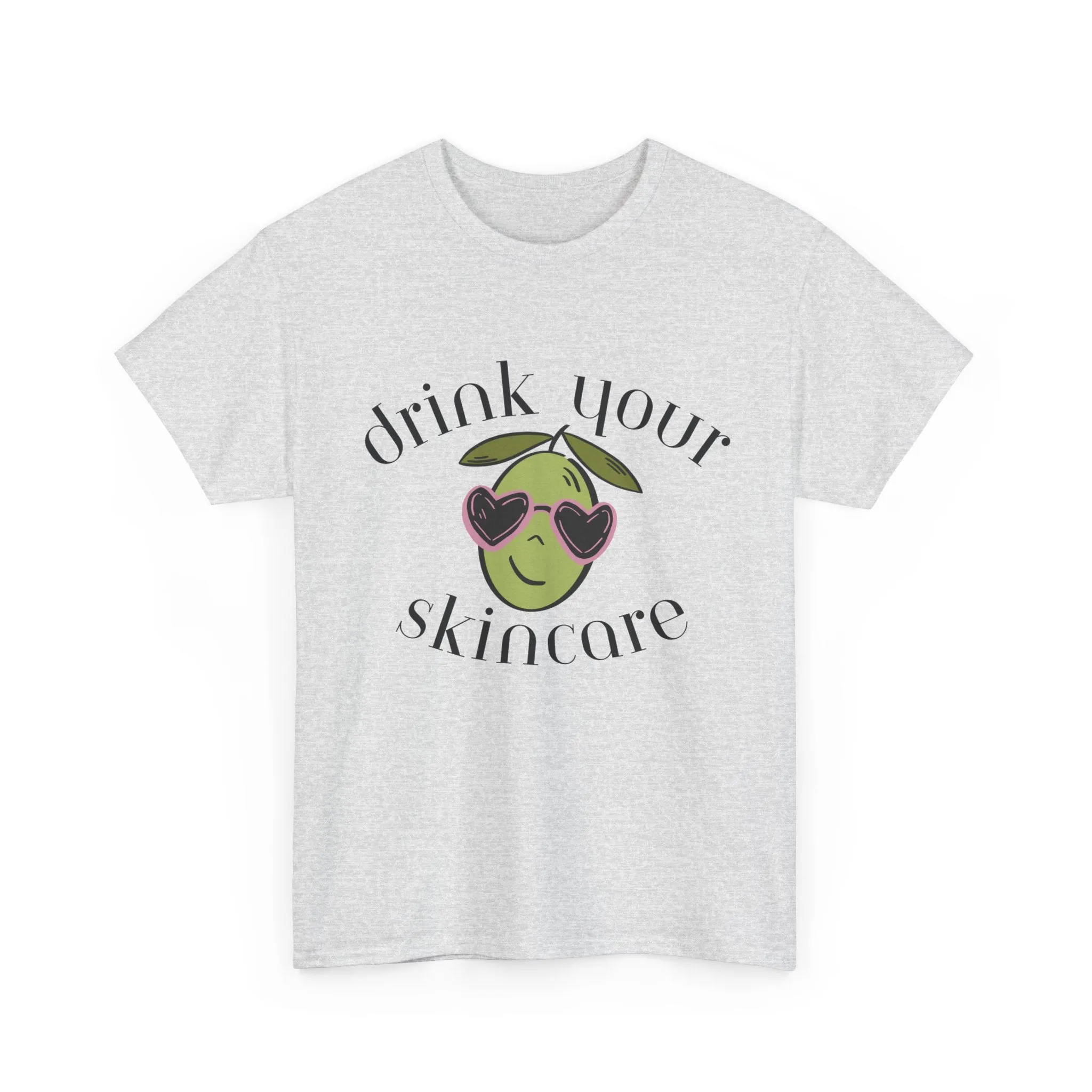 Drink your skincare / olive trees / olive sunglasses cartoon / Unisex Heavy Cotton Tee