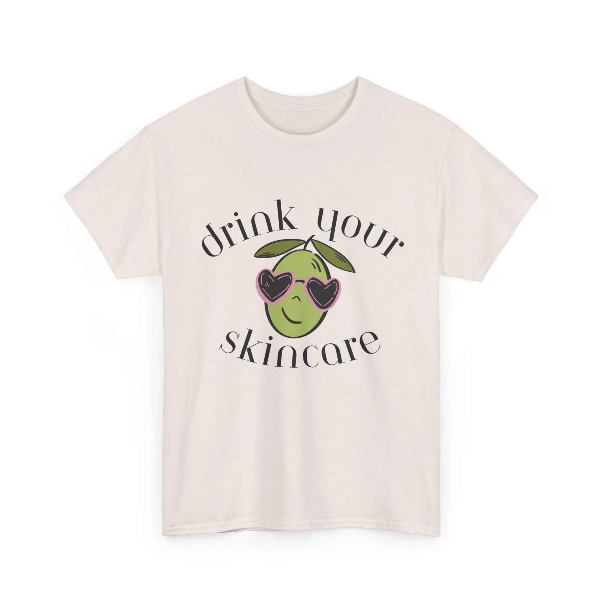 Drink your skincare / olive trees / olive sunglasses cartoon / Unisex Heavy Cotton Tee