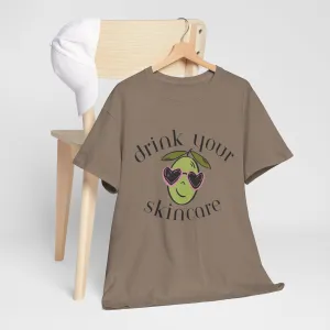 Drink your skincare / olive trees / olive sunglasses cartoon / Unisex Heavy Cotton Tee