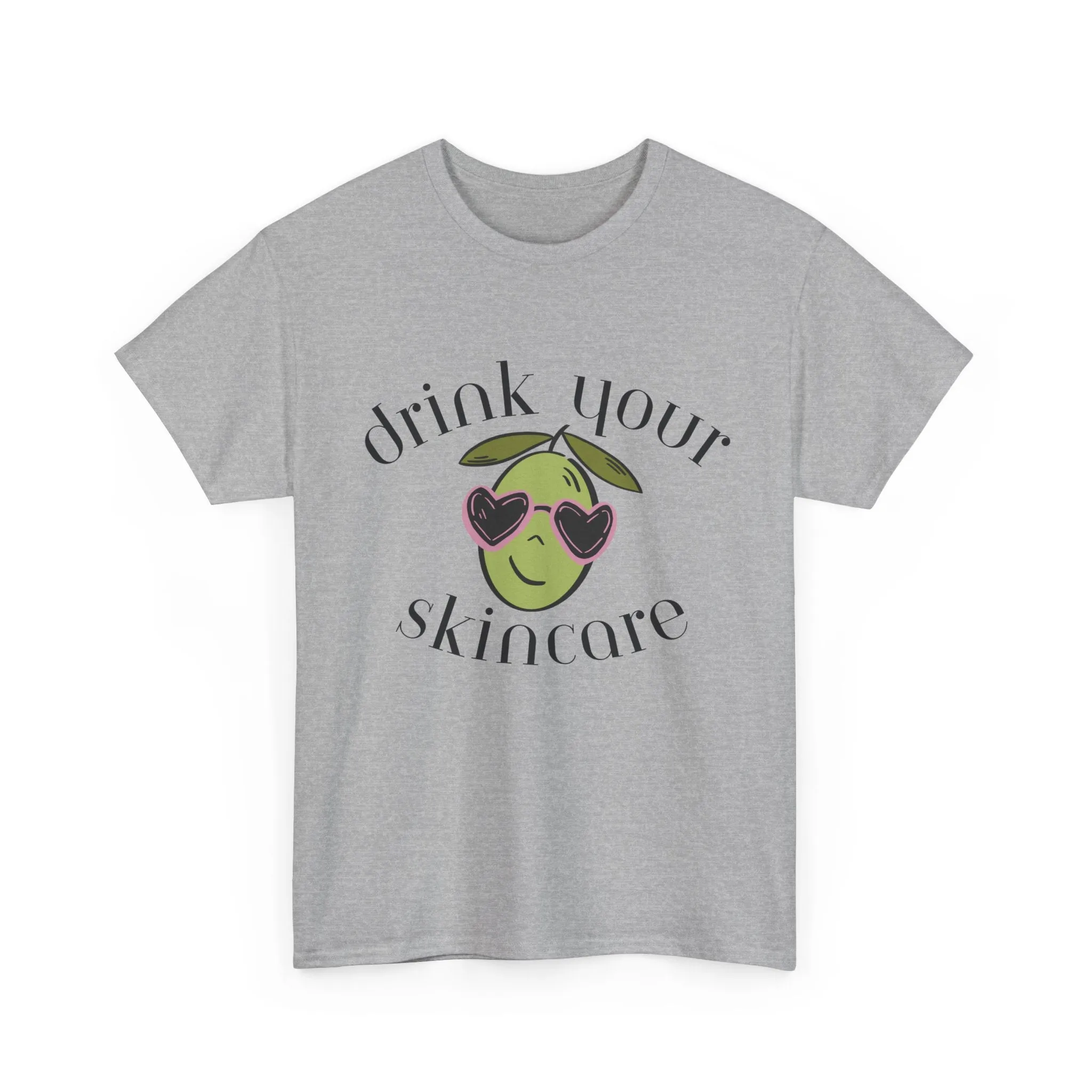 Drink your skincare / olive trees / olive sunglasses cartoon / Unisex Heavy Cotton Tee