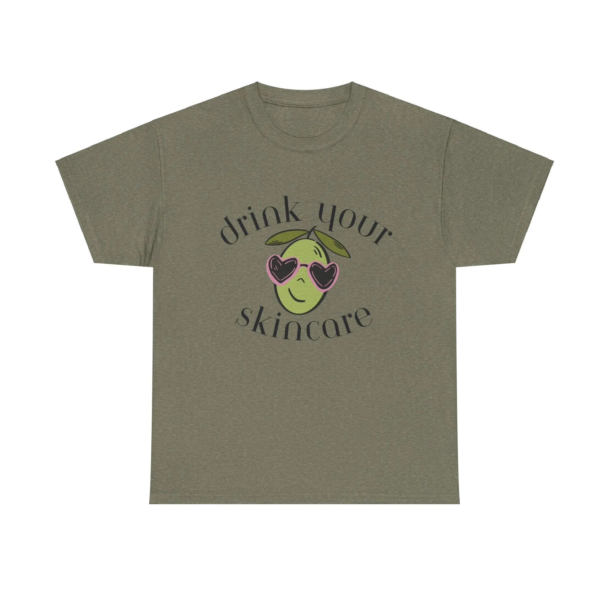 Drink your skincare / olive trees / olive sunglasses cartoon / Unisex Heavy Cotton Tee