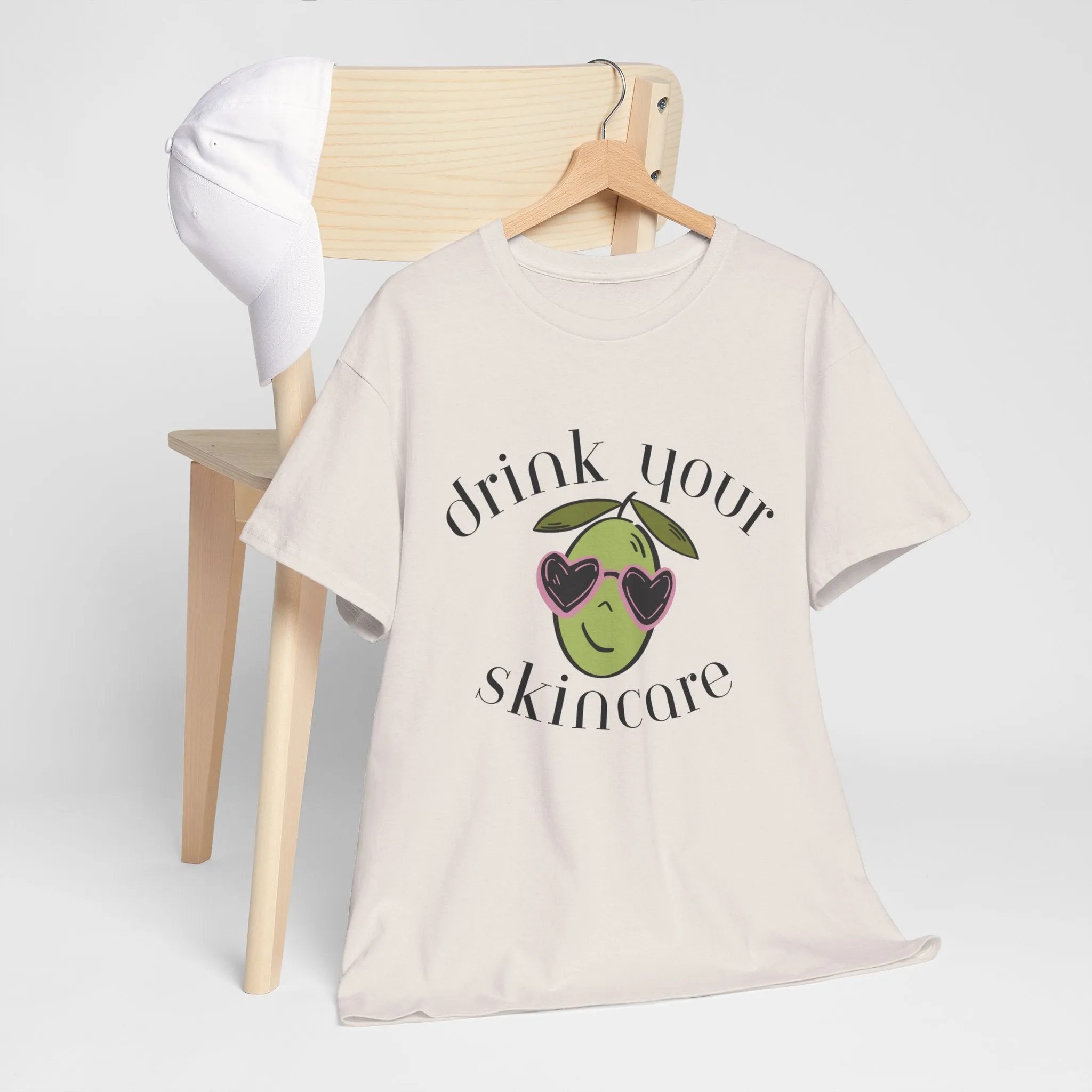 Drink your skincare / olive trees / olive sunglasses cartoon / Unisex Heavy Cotton Tee
