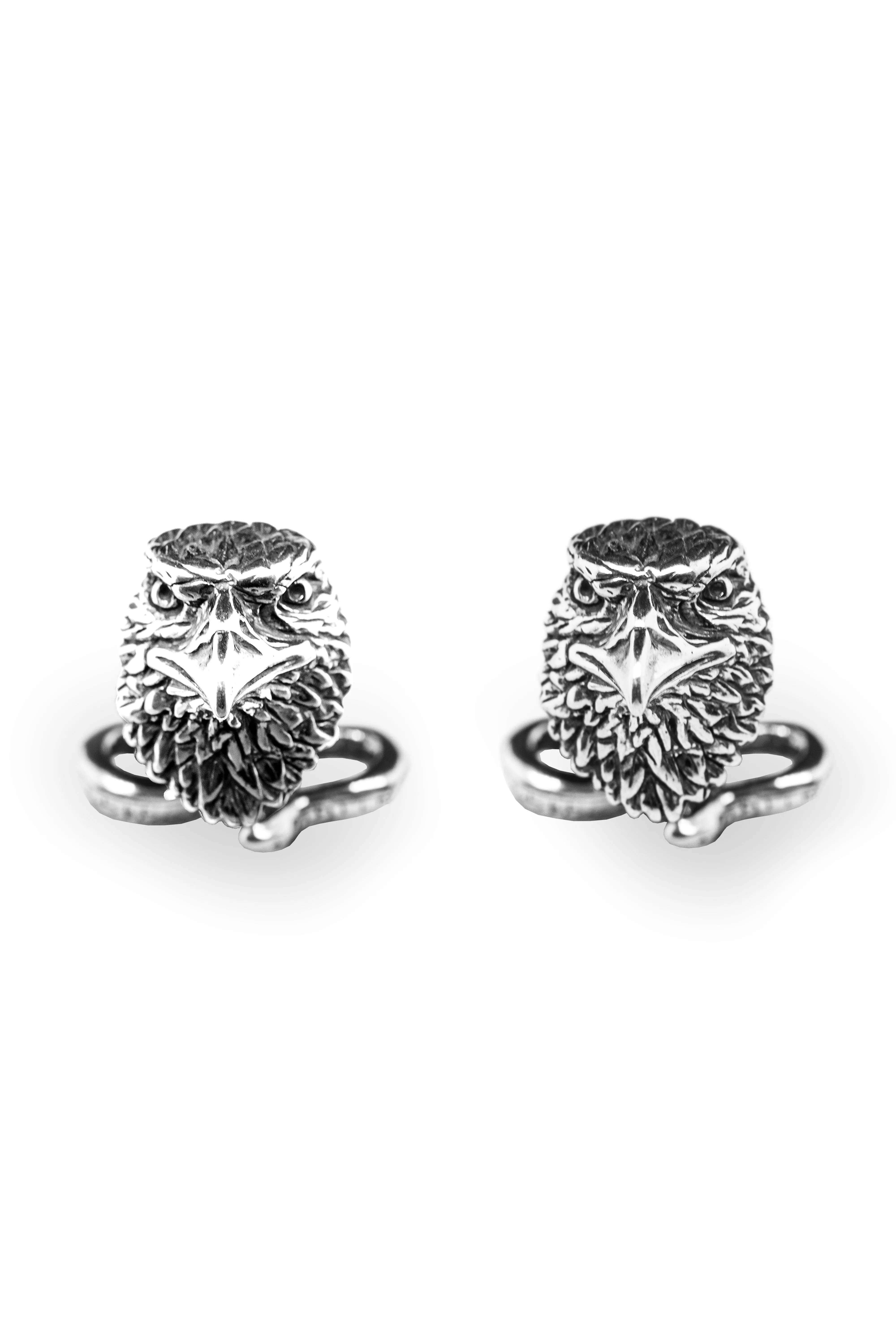 Eagle & Snake Blackened Sterling Silver Cufflinks