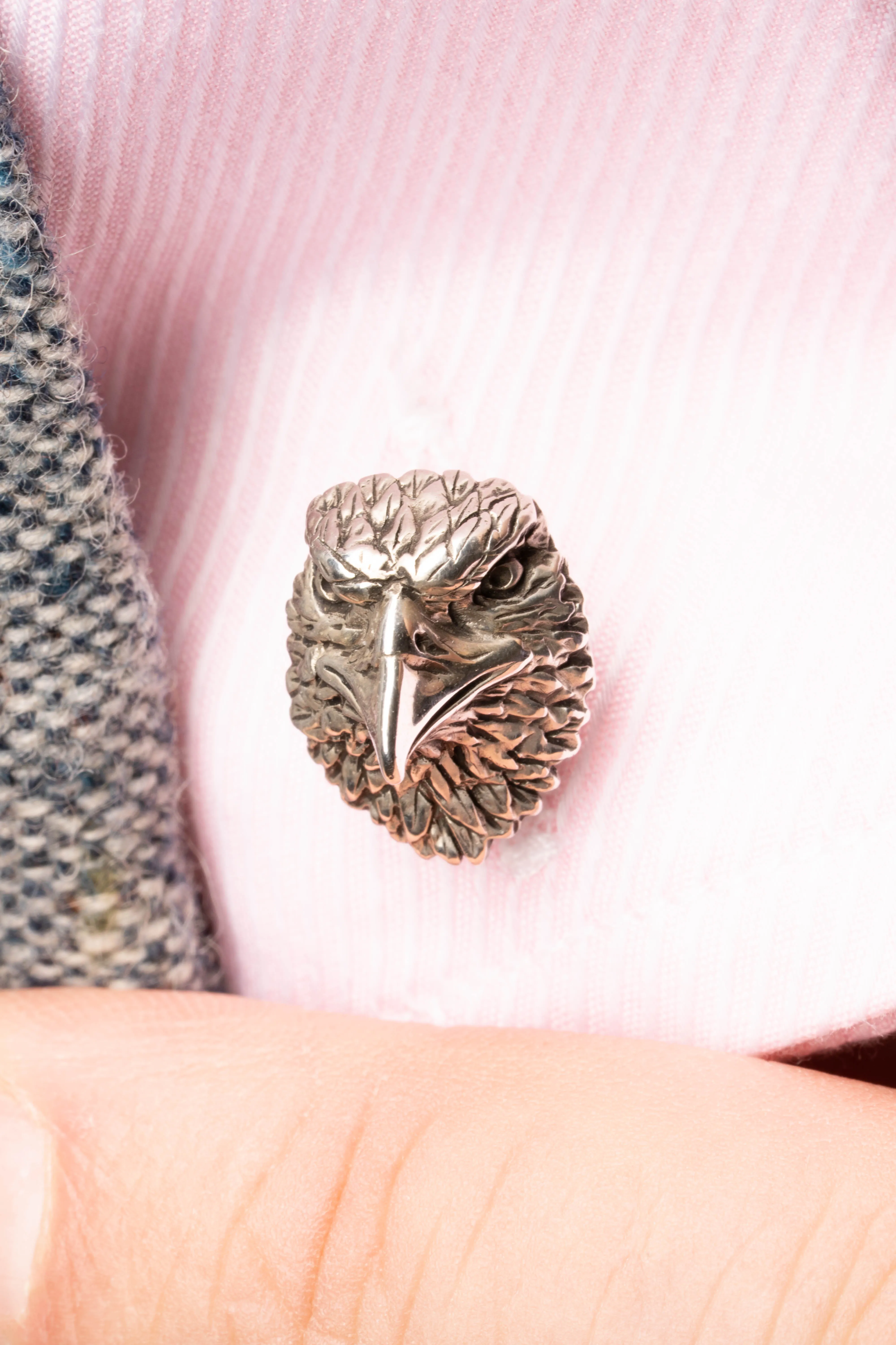 Eagle & Snake Blackened Sterling Silver Cufflinks