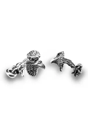 Eagle & Snake Blackened Sterling Silver Cufflinks