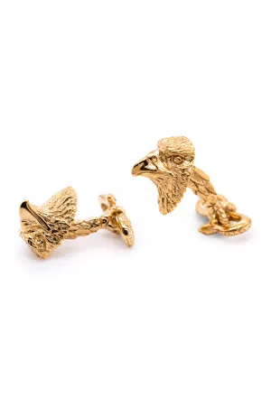 Eagle & Snake Yellow Gold Vermeil Cufflinks