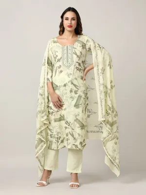 Embroidered Pure Cotton  Kurta Sets With Dupatta