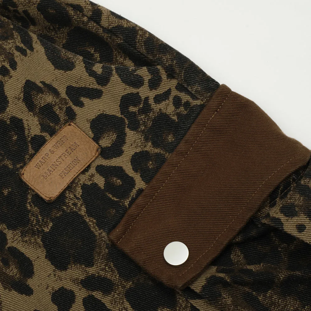 Fashion Leopard Print Cargo Shorts Men