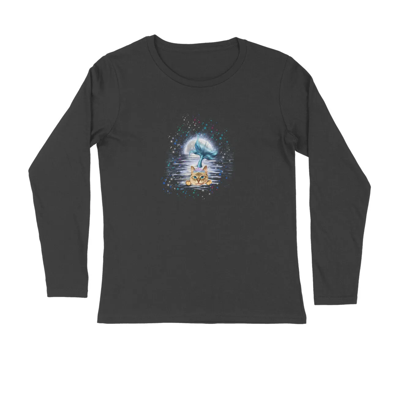 Full Sleeves Round Neck (Men) - Little Meowmaid Cat (7 Colours)