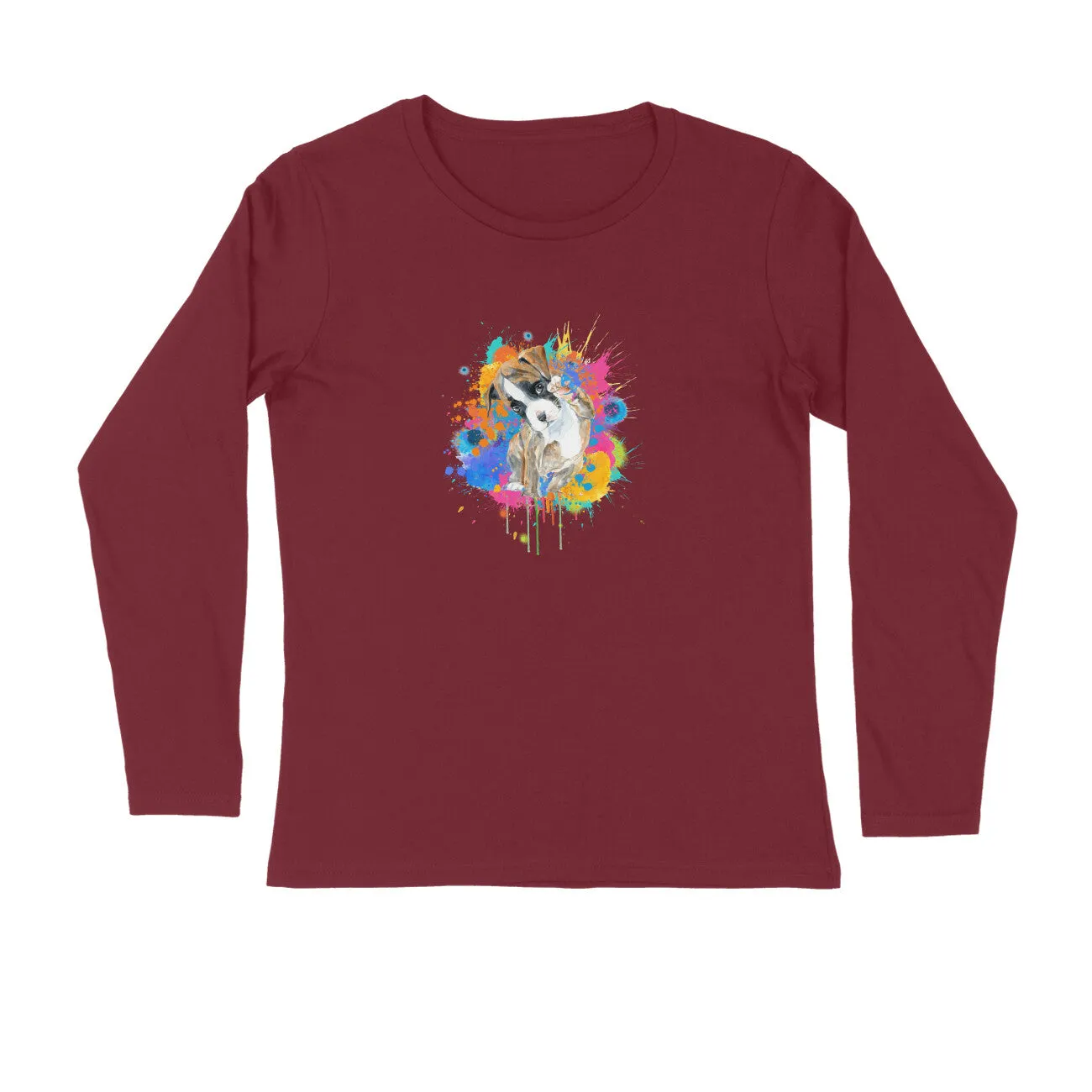 Full Sleeves Round Neck (Men) - Splashes Of Joy Puppy (7 Colours)