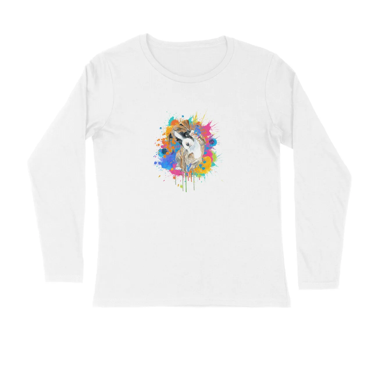 Full Sleeves Round Neck (Men) - Splashes Of Joy Puppy (7 Colours)