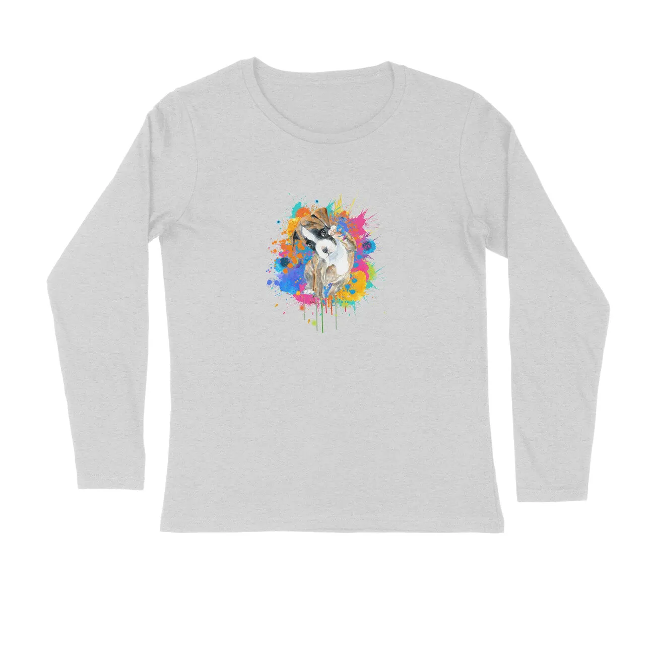 Full Sleeves Round Neck (Men) - Splashes Of Joy Puppy (7 Colours)