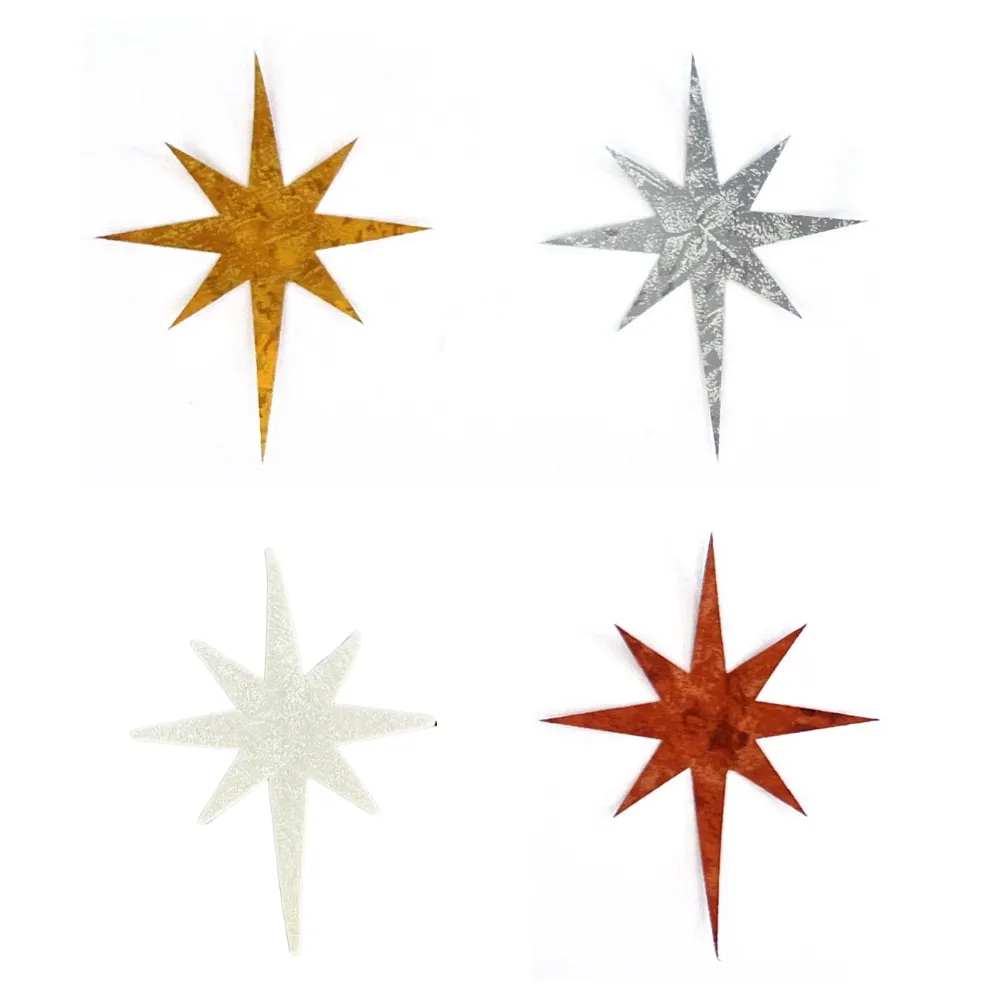 Fused Applique Stars of Bethlehem - 5-1/2 x 6-1/2