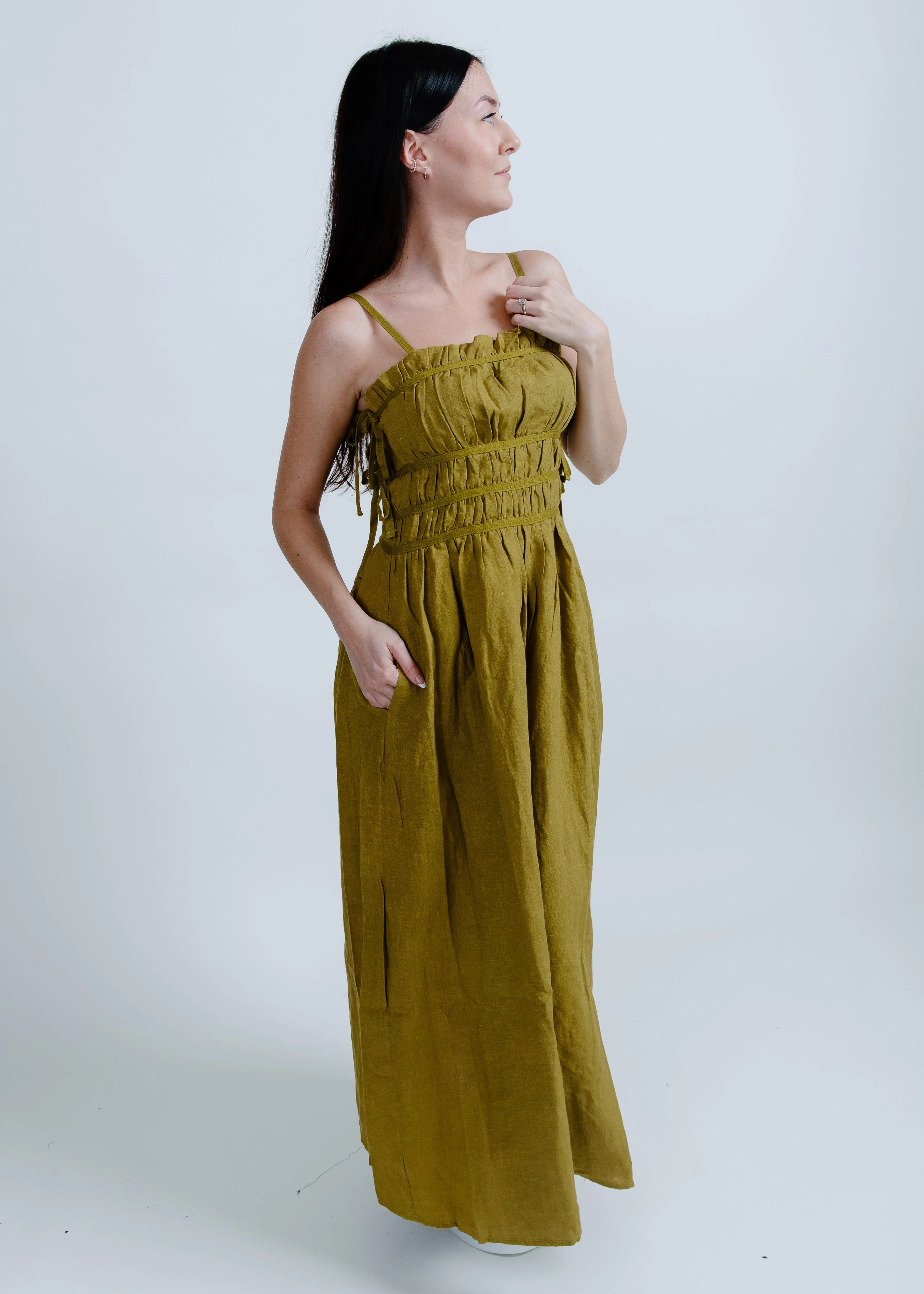Gabrielle Midi Dress - Olive