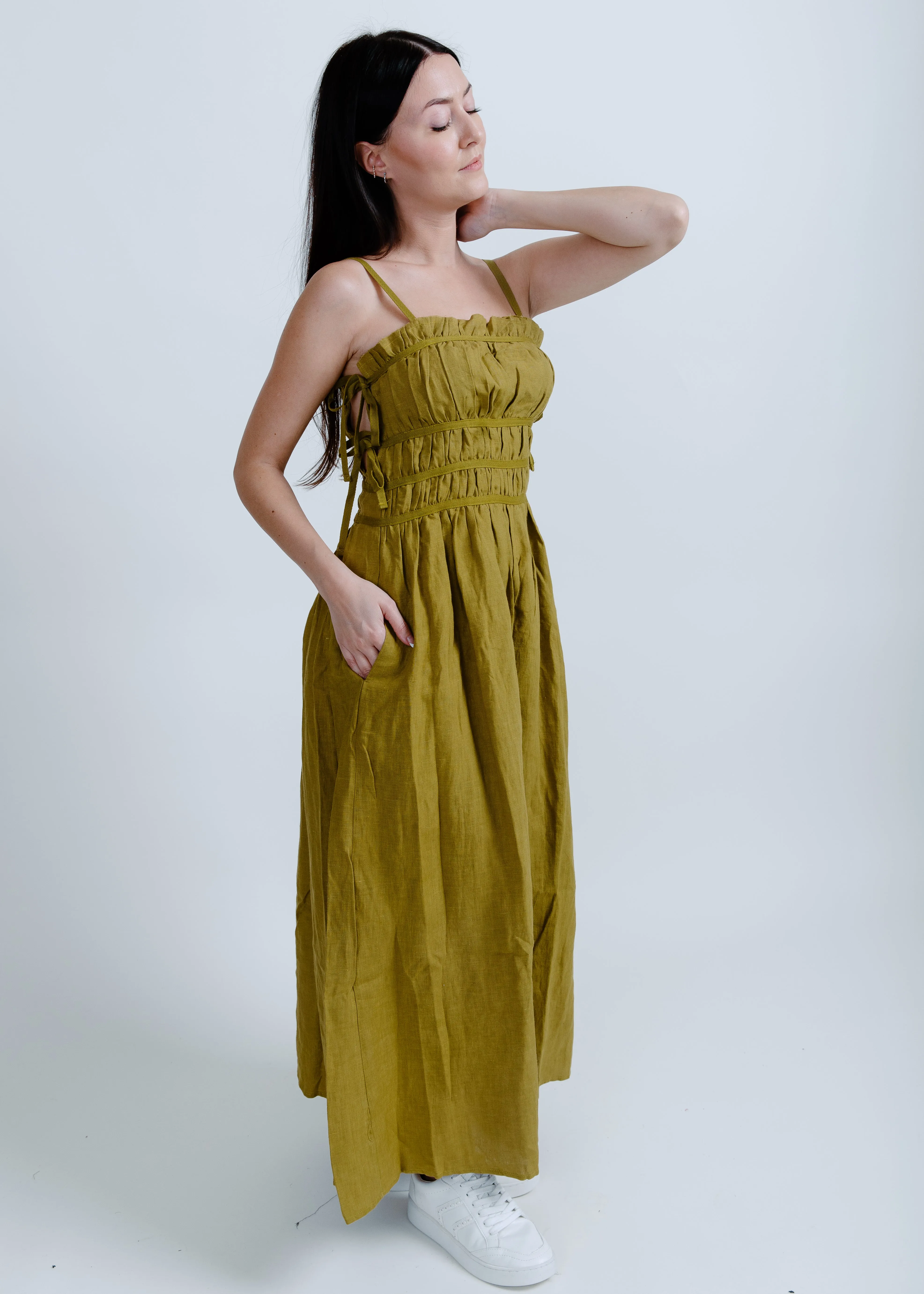 Gabrielle Midi Dress - Olive
