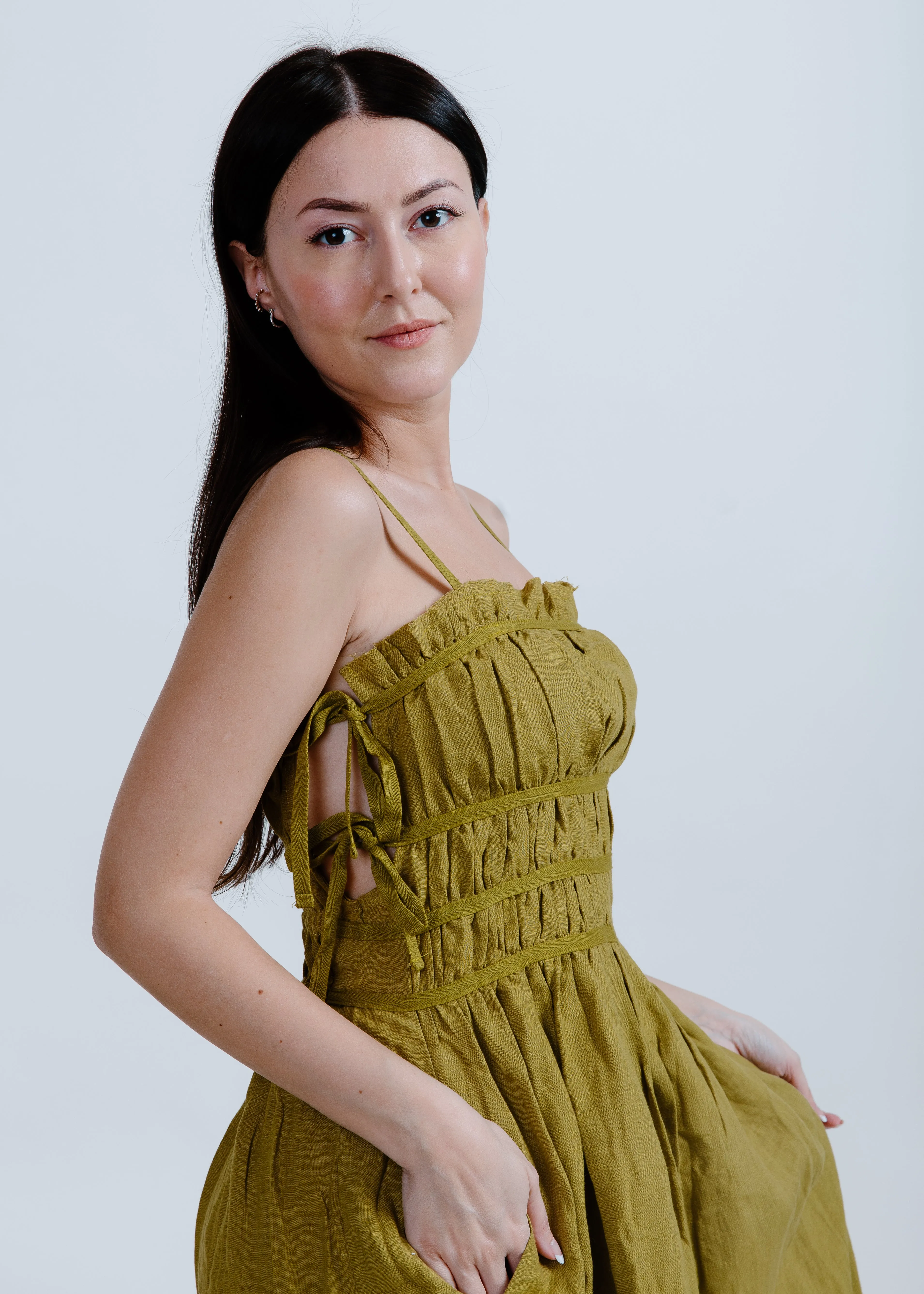 Gabrielle Midi Dress - Olive