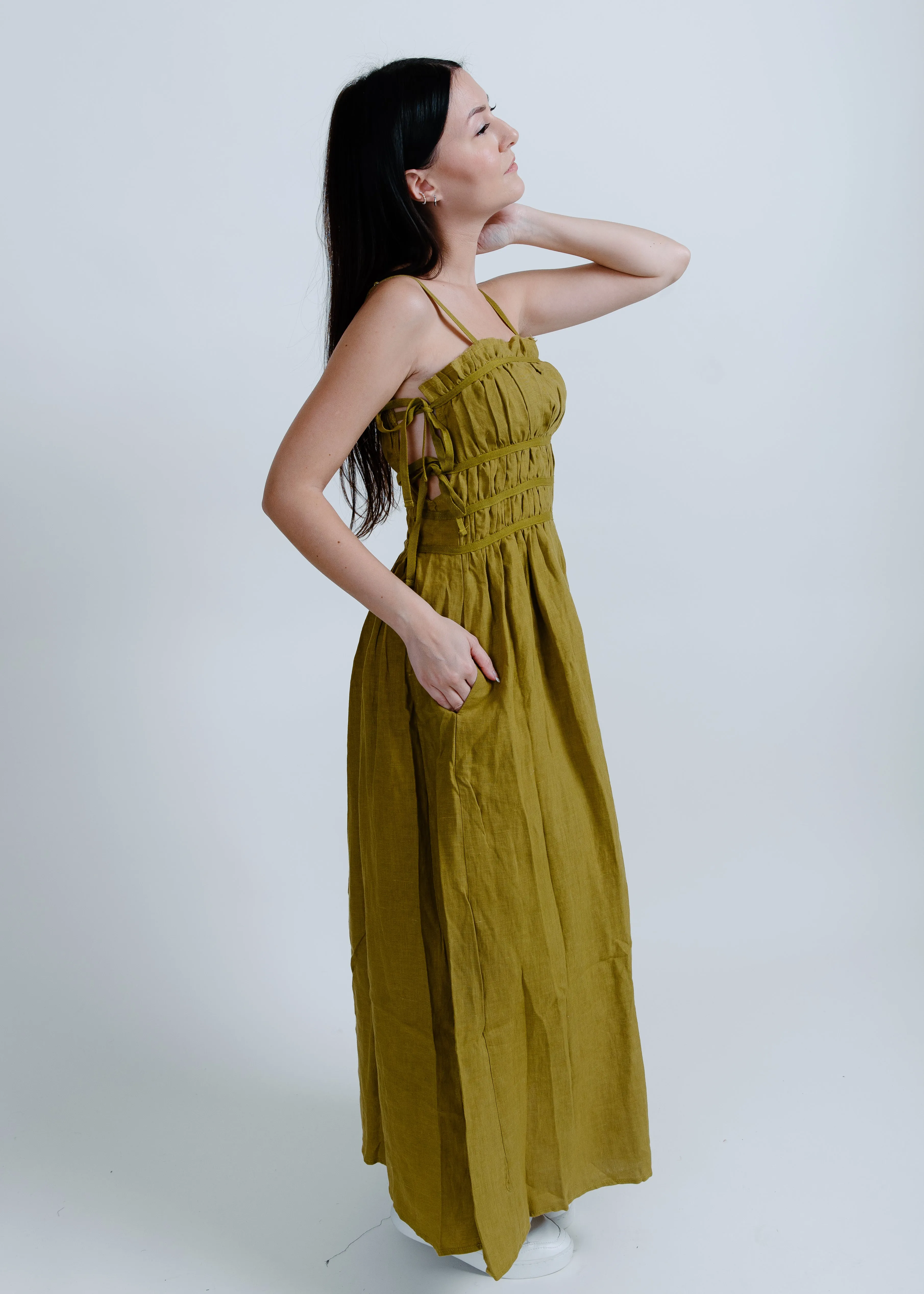 Gabrielle Midi Dress - Olive