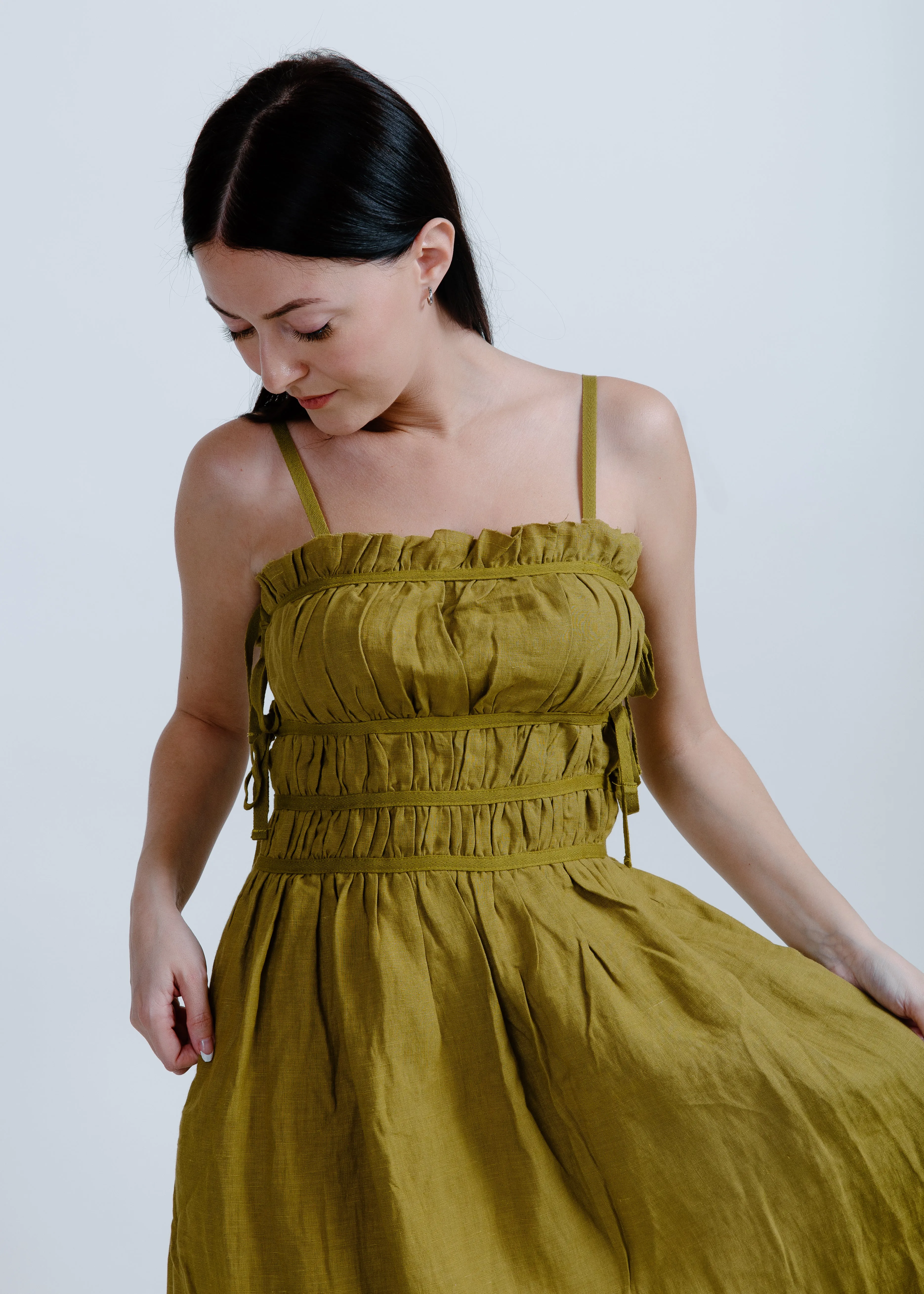 Gabrielle Midi Dress - Olive